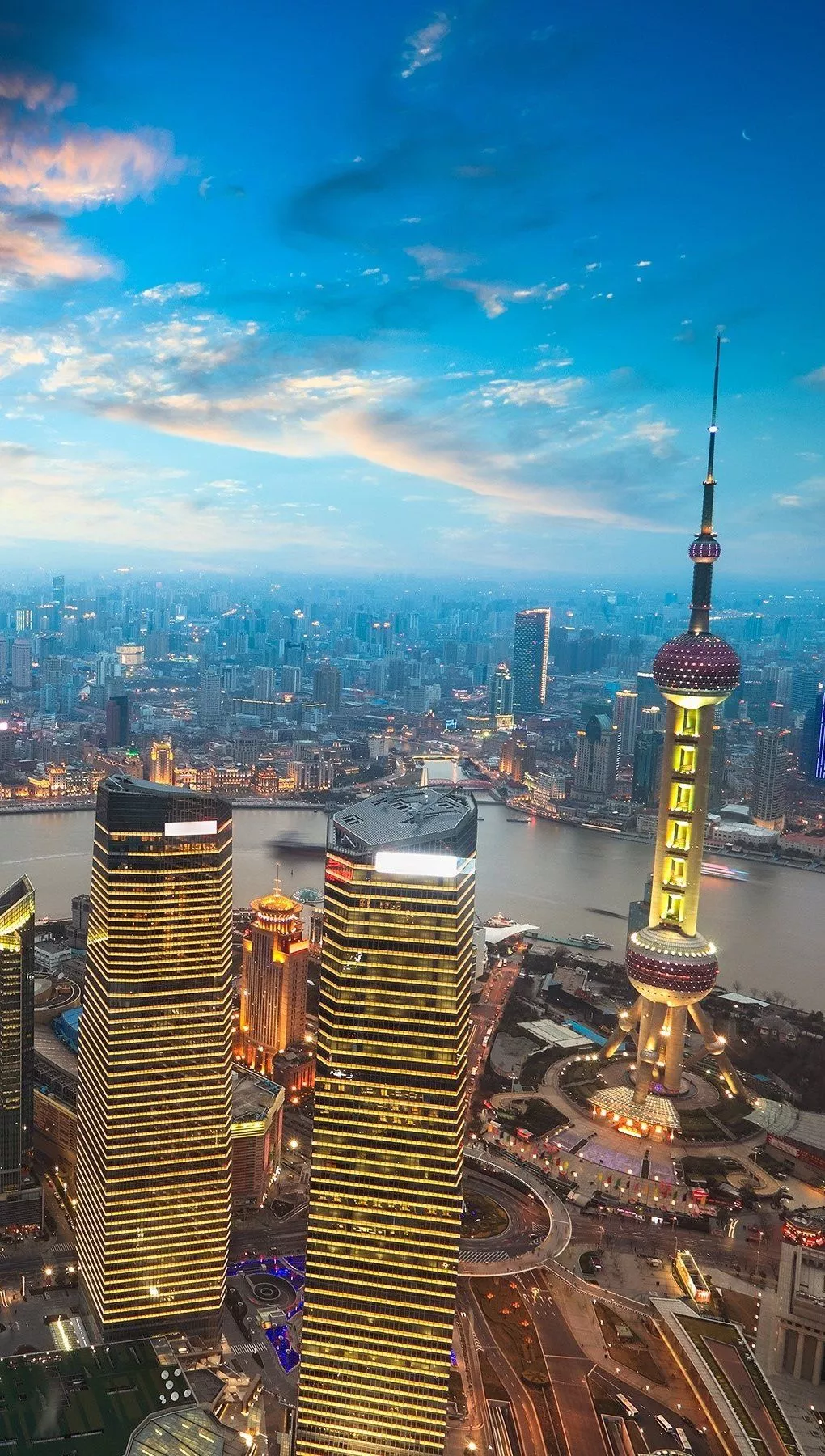 Sunset in Shanghai Wallpaper for iPhone