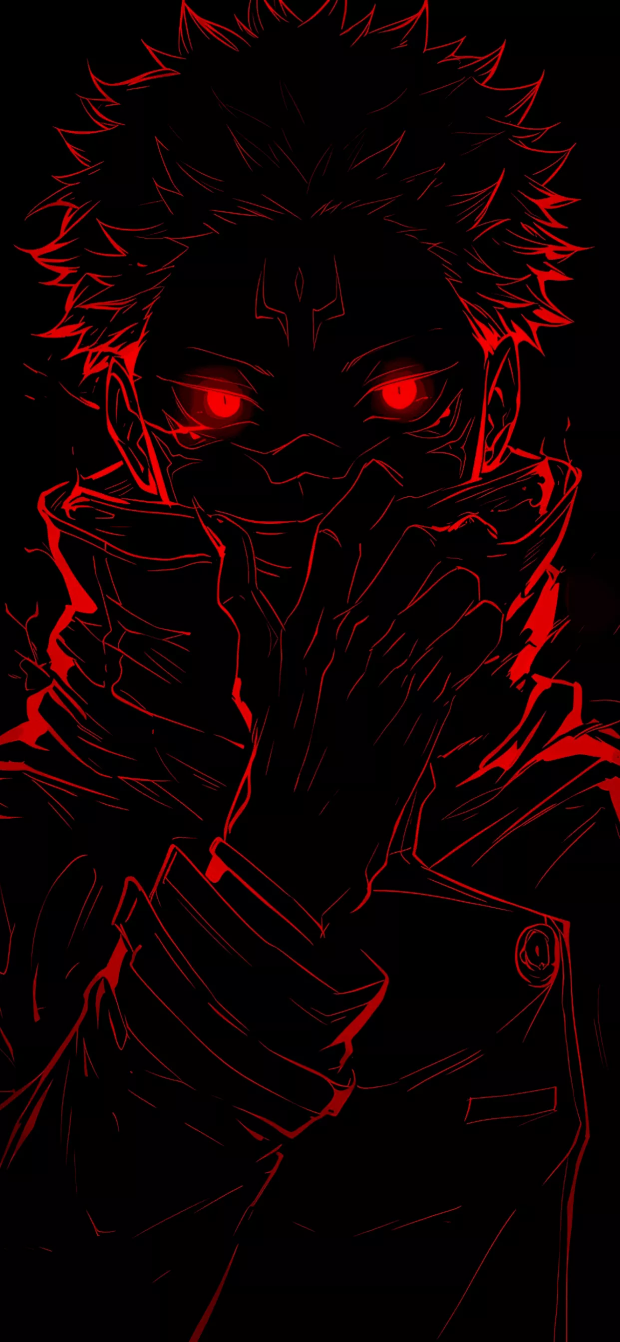 Sukuna Wallpaper 4K, Red aesthetic