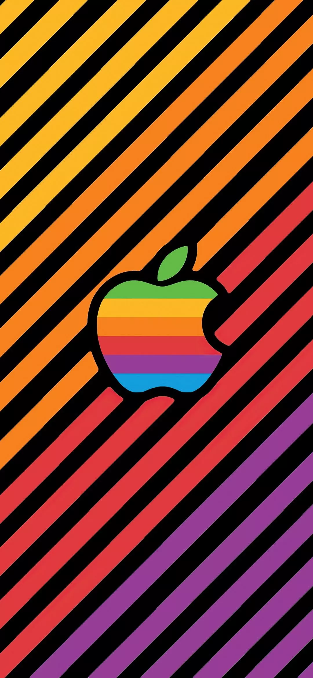 Apple Wallpaper 4K, Multicolor, Stripes