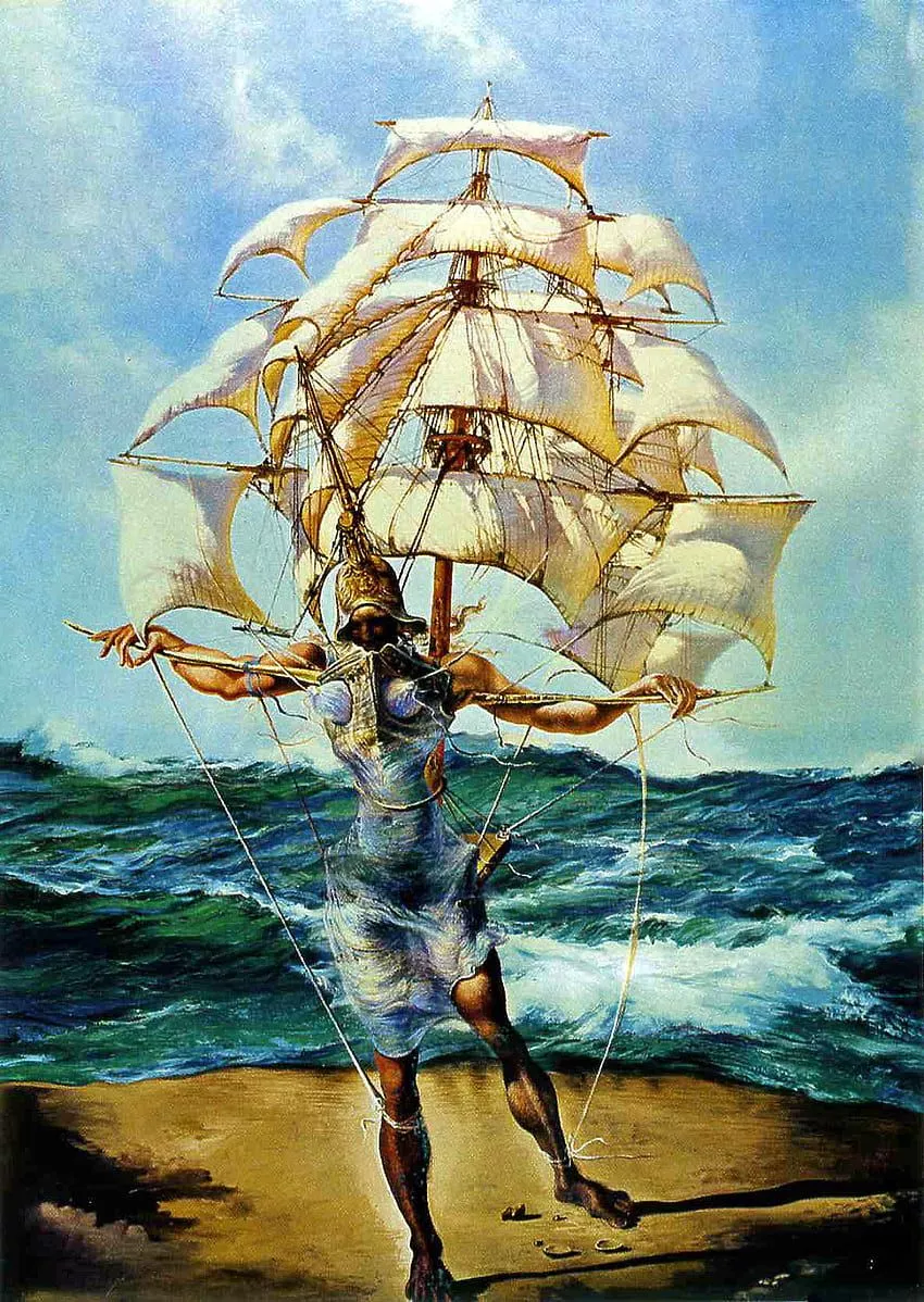 Ship, Dali Art HD phone wallpaper