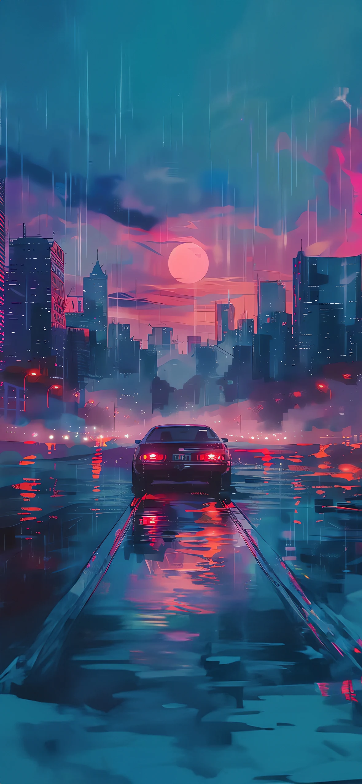 Cyberpunk Cityscape. Phone