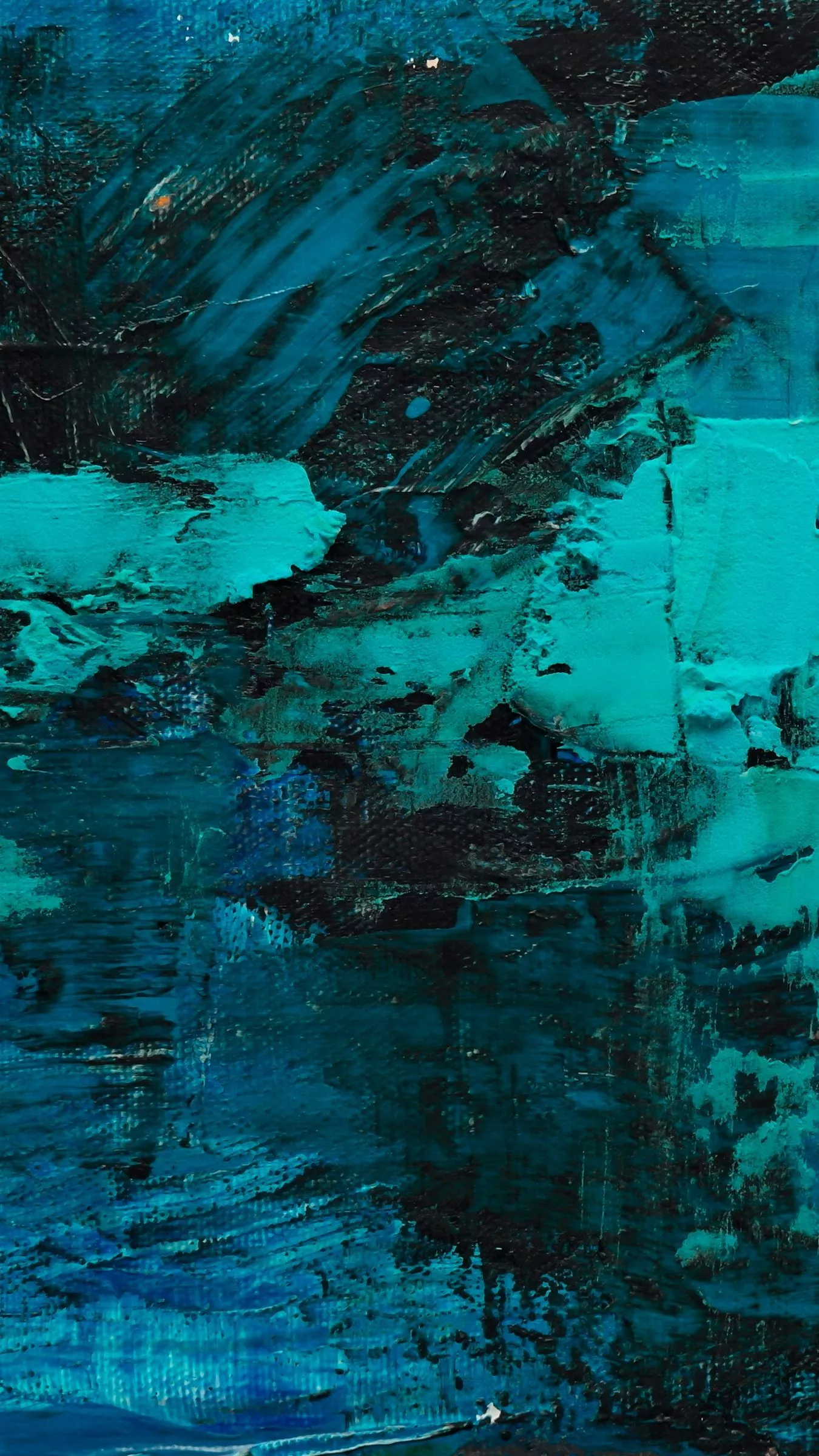 Download wallpaper 1350x2400 oil paint, canvas, brush strokes, blue, shades, modern art, abstract iphone 8+/7+/6s+/for parallax HD background