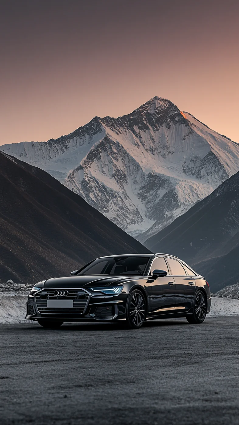 Audi A6L Black Car Mobile Wallpaper