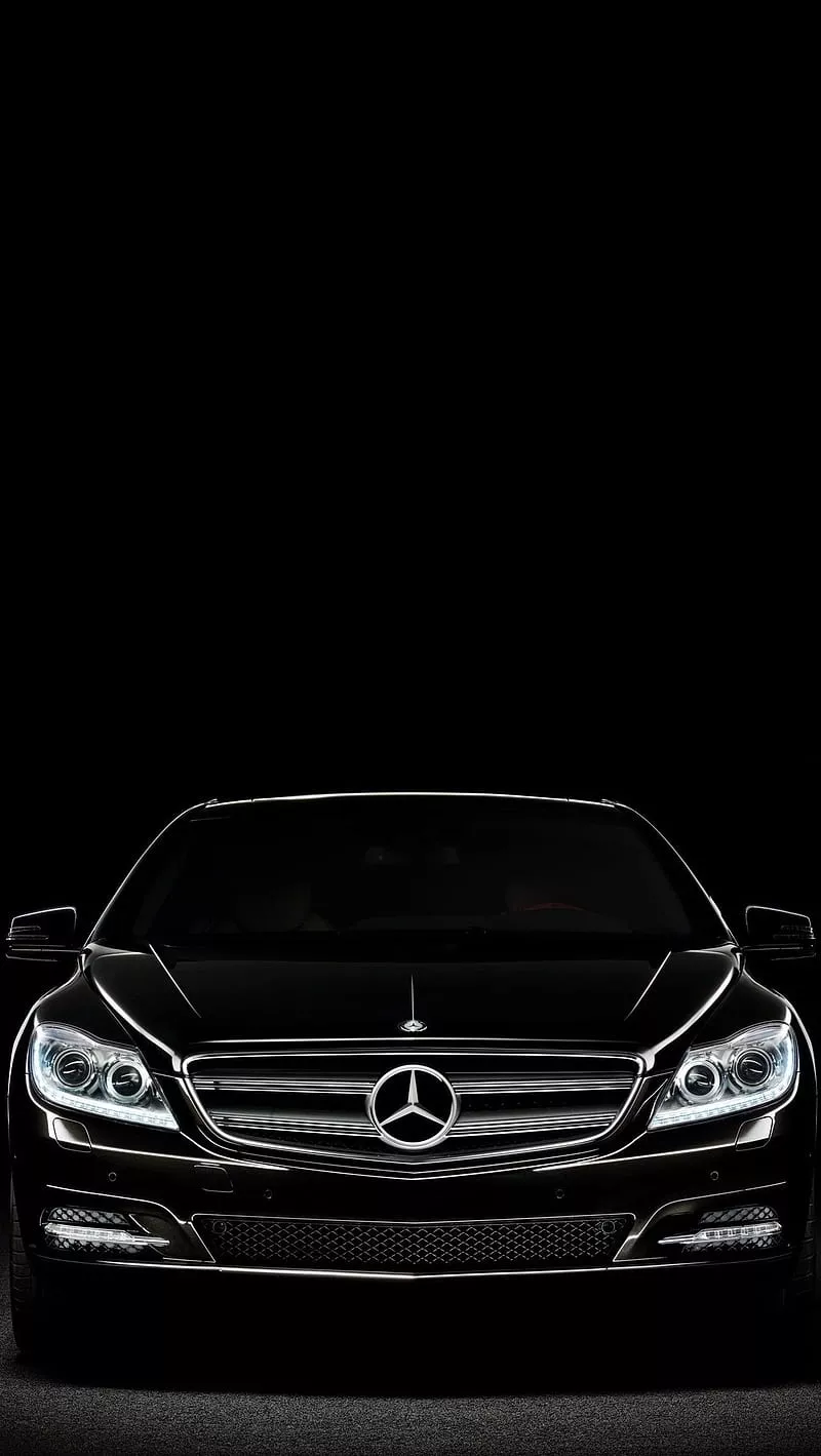 Mercedes, black, car, HD phone