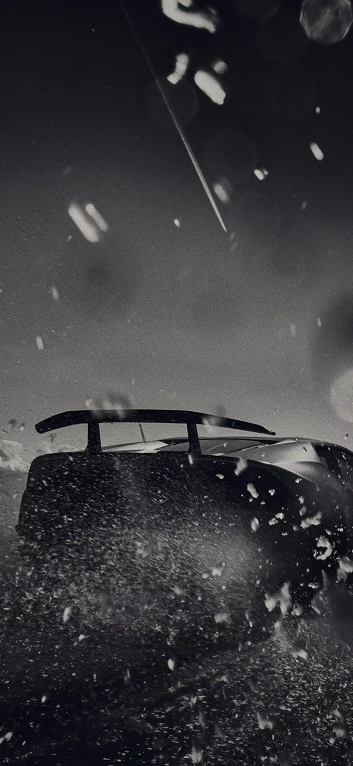 Racing Car Bw Dark Art Wallpaper