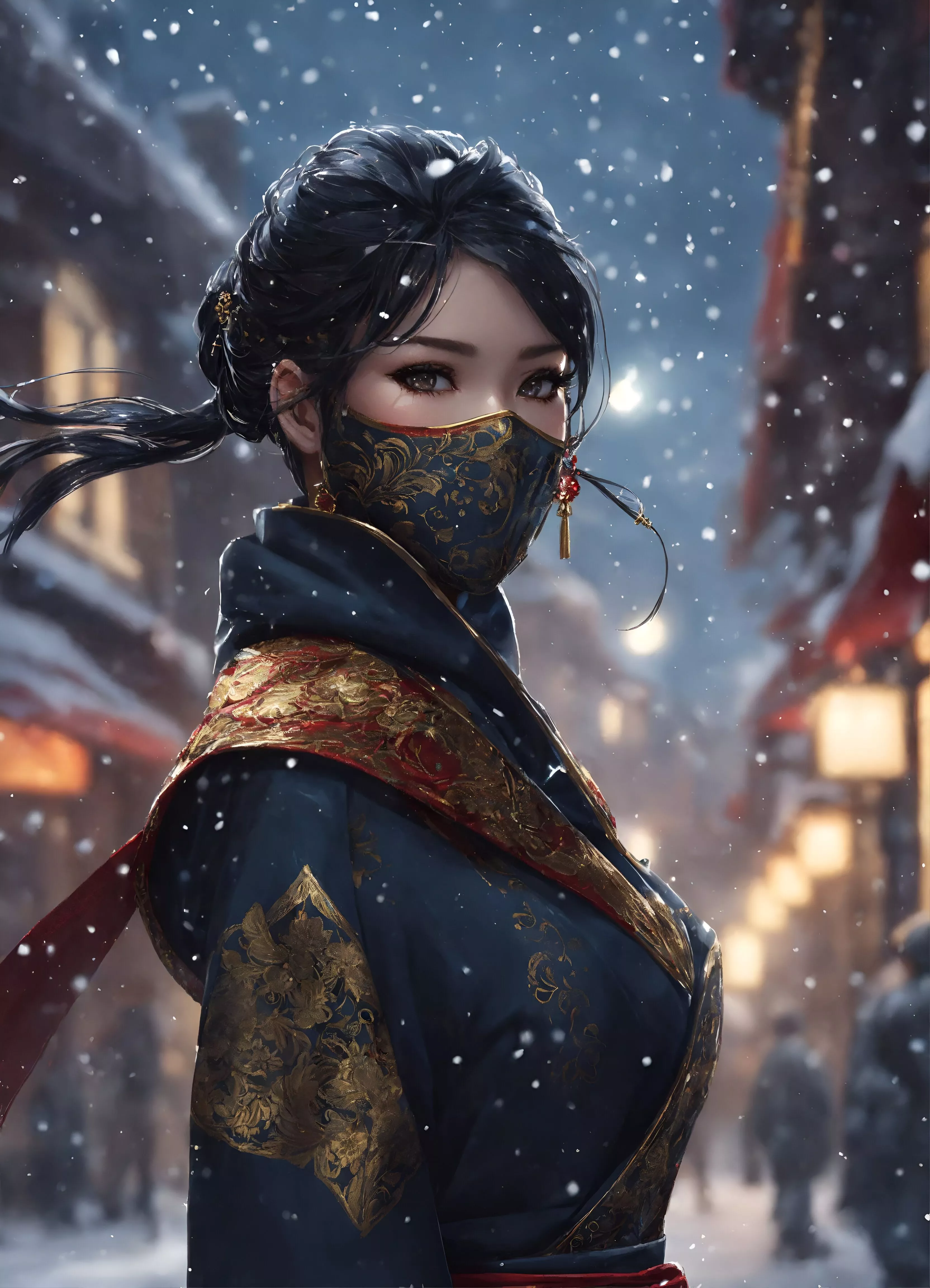 Wallpaper Masked Anime Girl