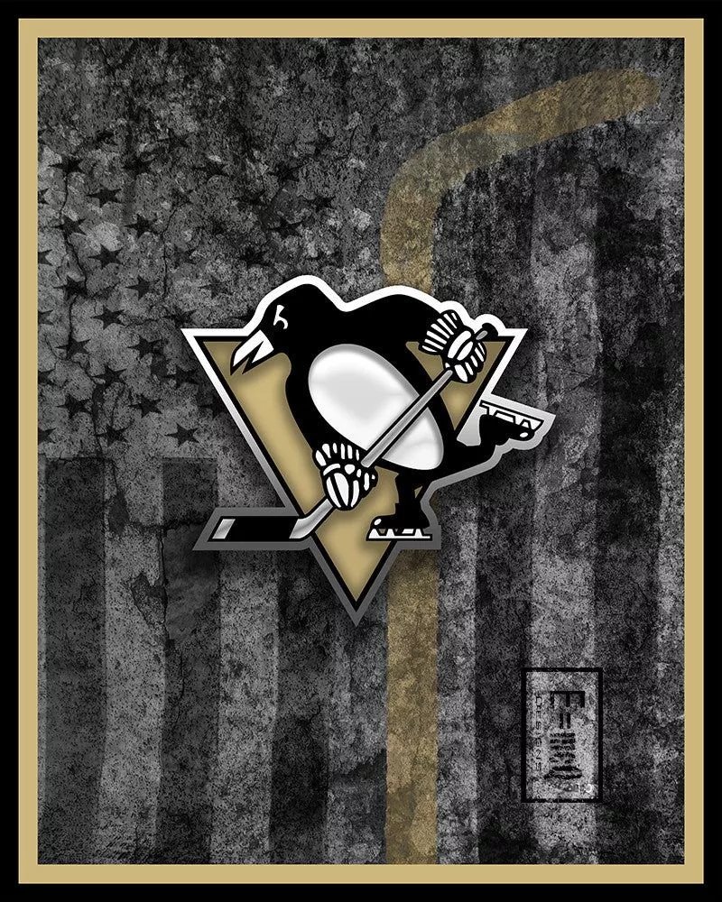 Pittsburgh Penguins Hockey Flag Poster
