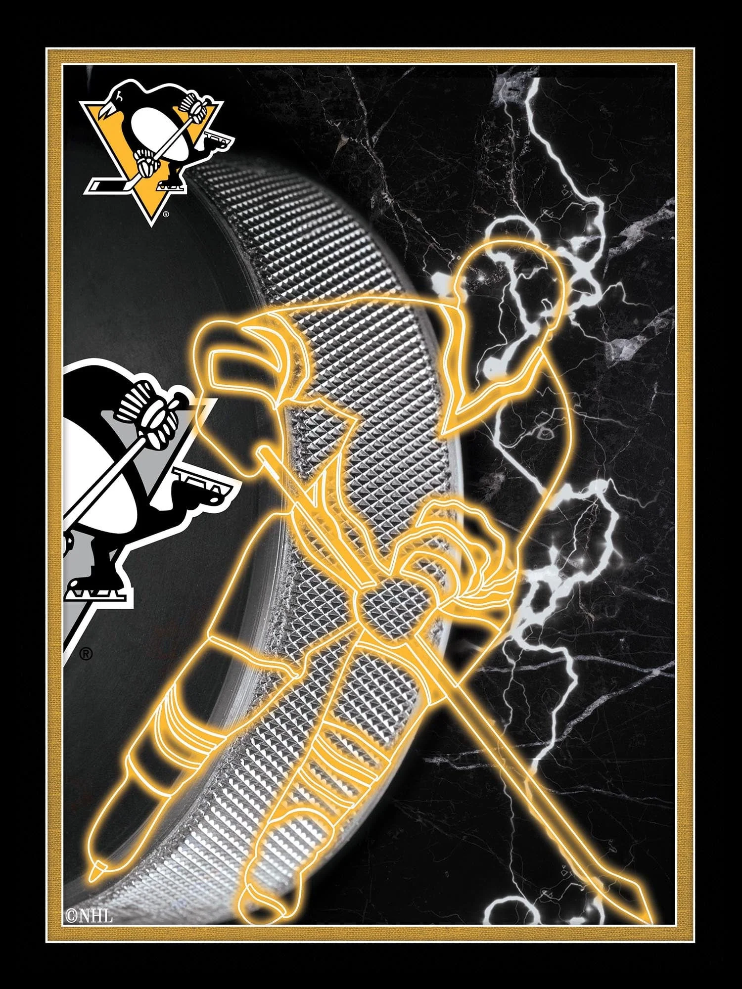 Pittsburgh Penguins Neon Player 12x16