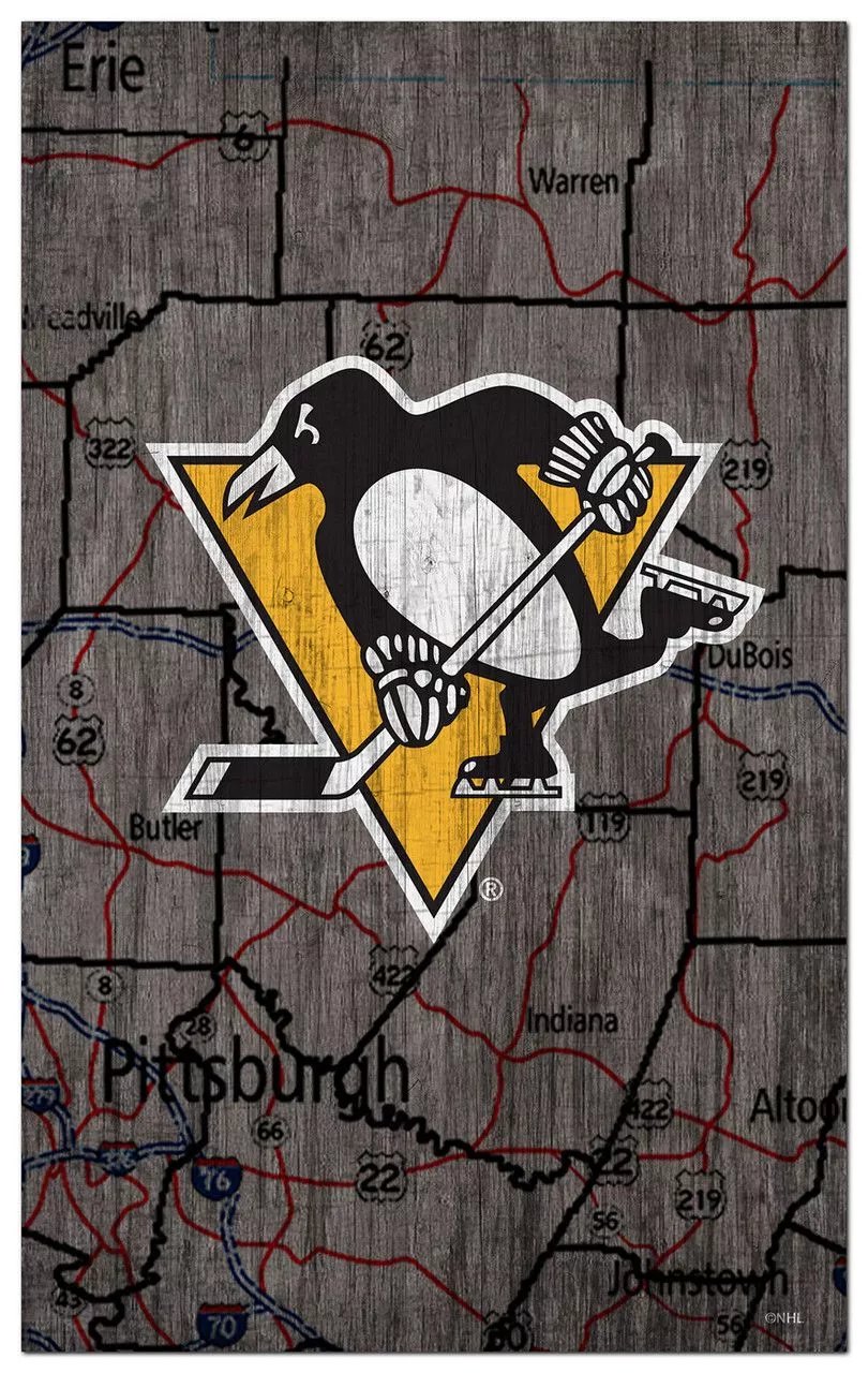 Pittsburgh Penguins 11 x 19 City Map