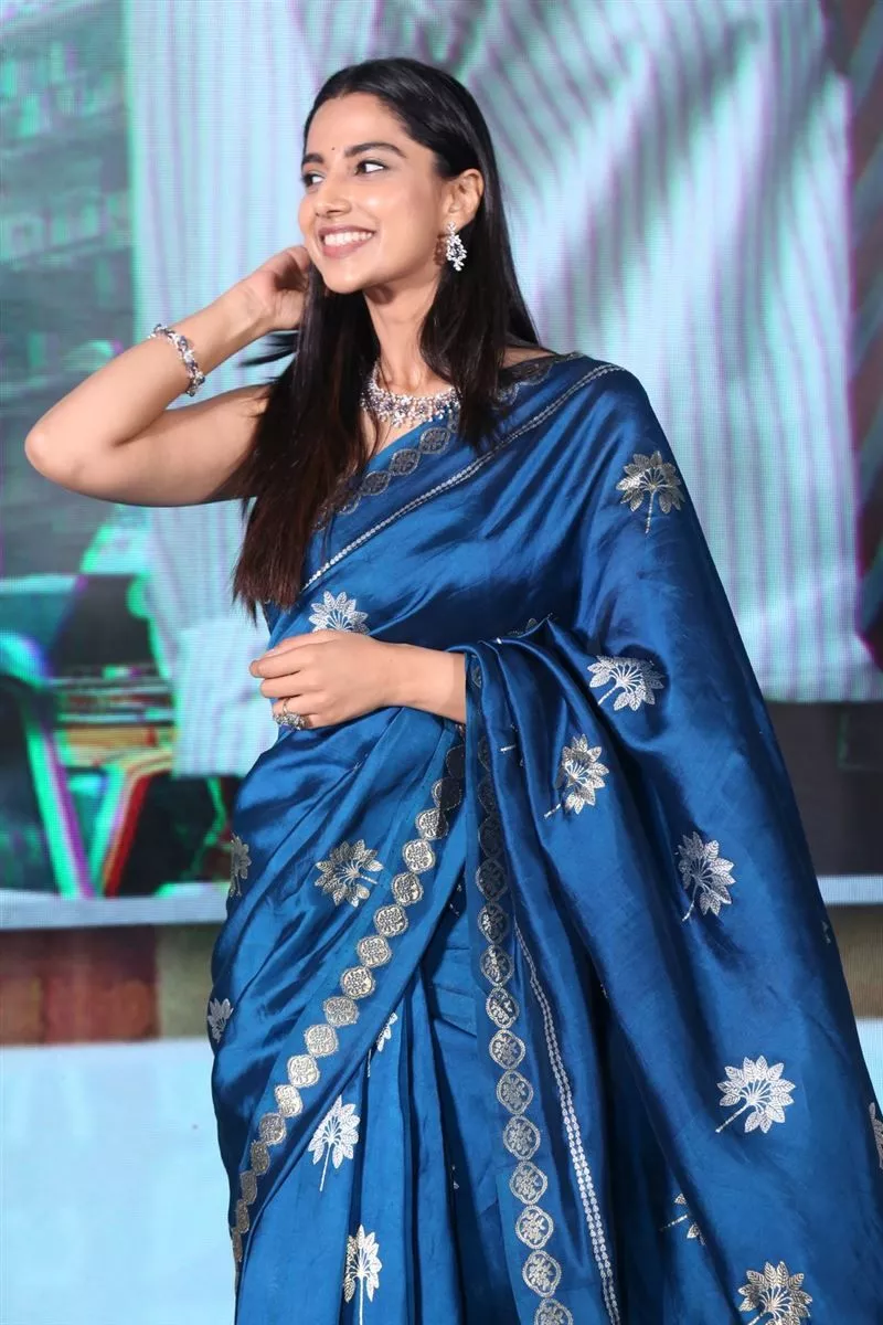 Meenakshi Chaudhary Blue Saree Stills