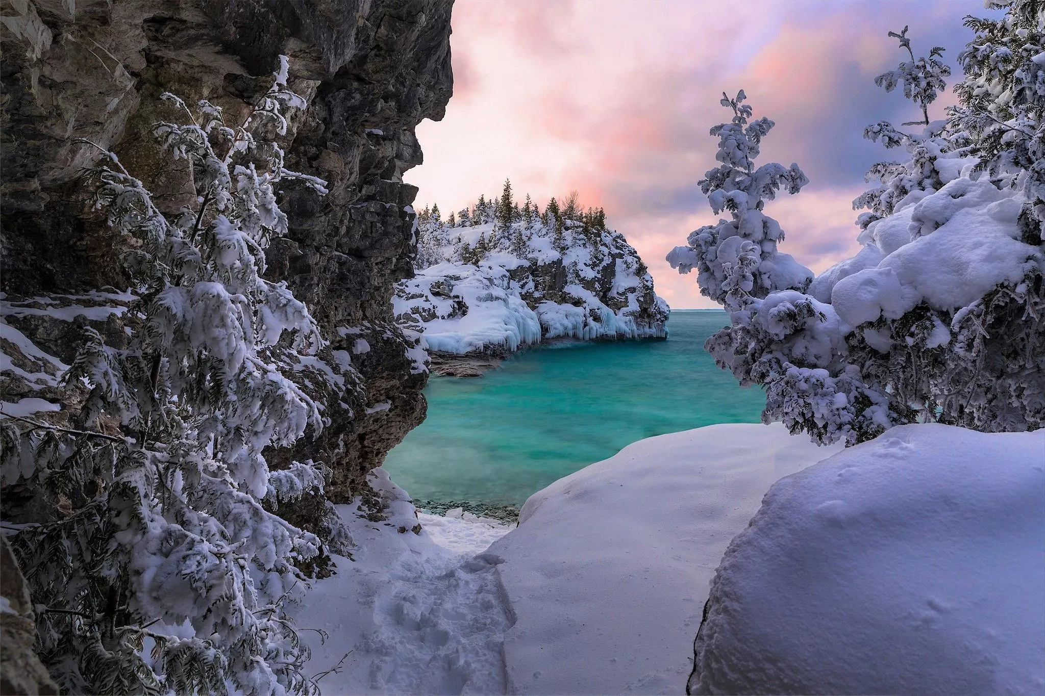 Lake Huron Nature Winter HD Wallpaper