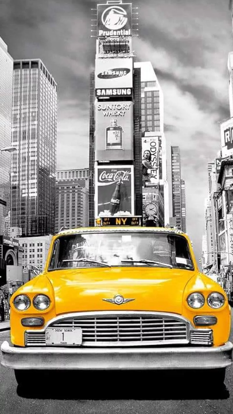 HD yellow taxi cab wallpaper