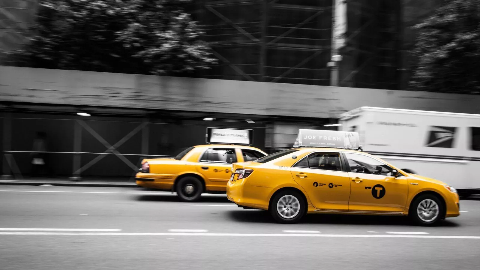 New York Yellow Cab Taxi On Road HD