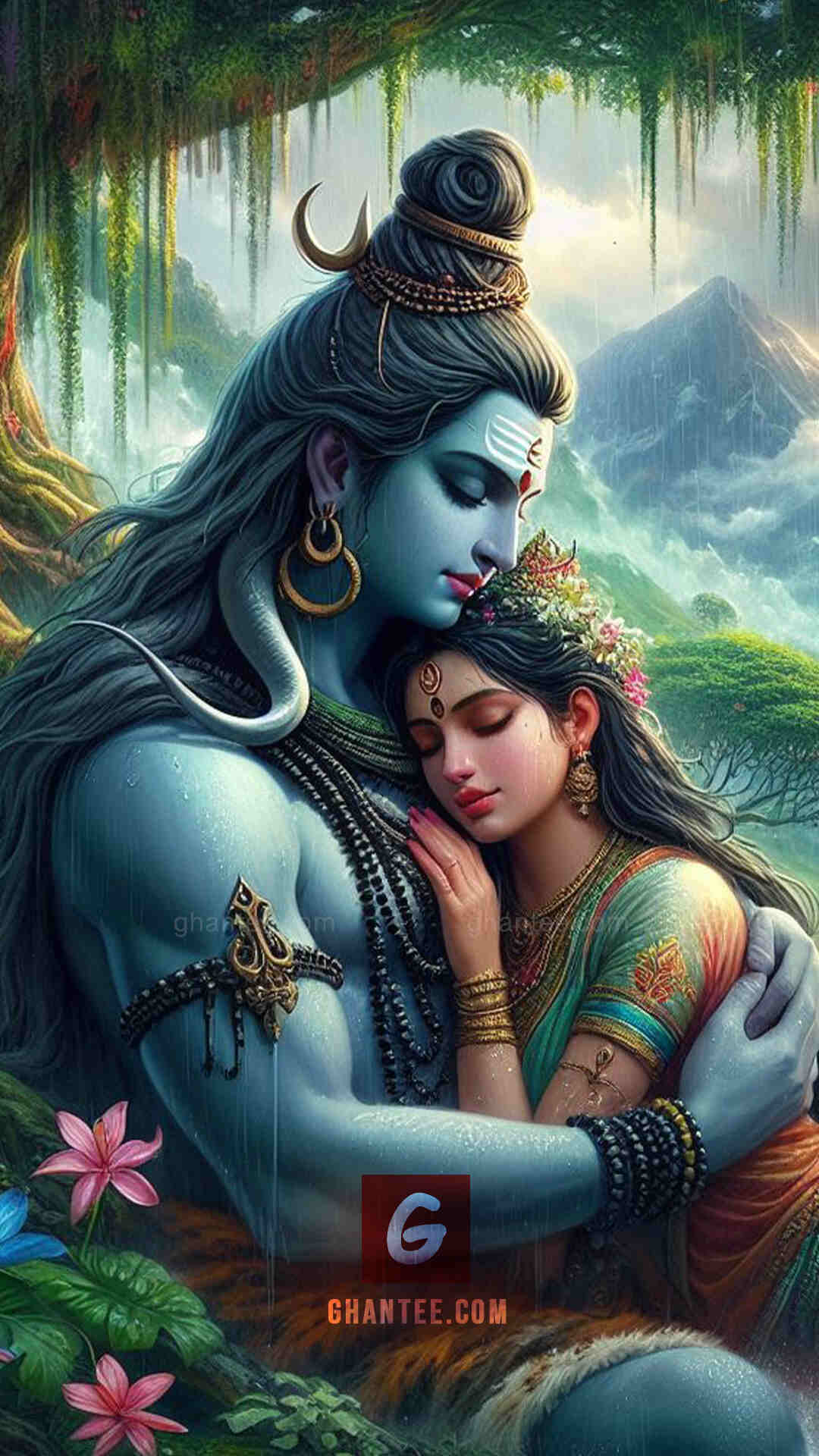 shiv parvati HD phone wallpaper