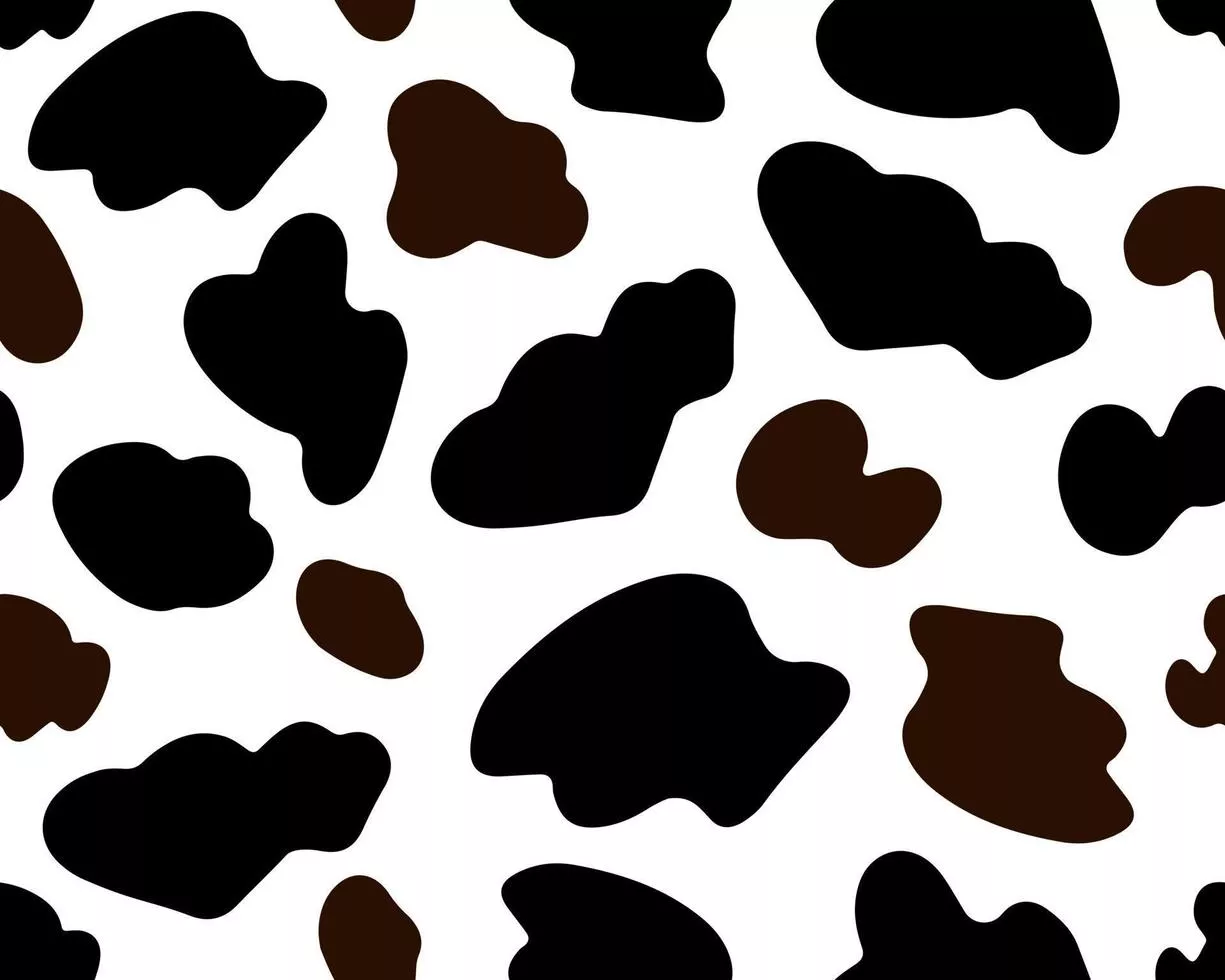 Cow brown and black seamless pattern