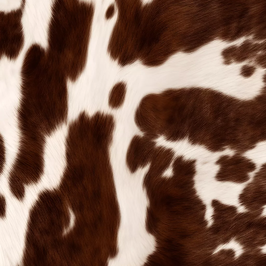 Brown and White Cowhide with Splotches