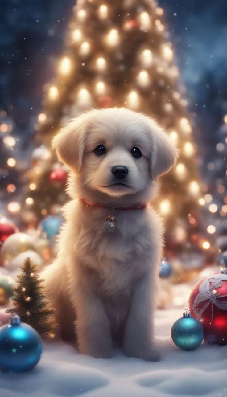 Lovely puppy at Christmas time
