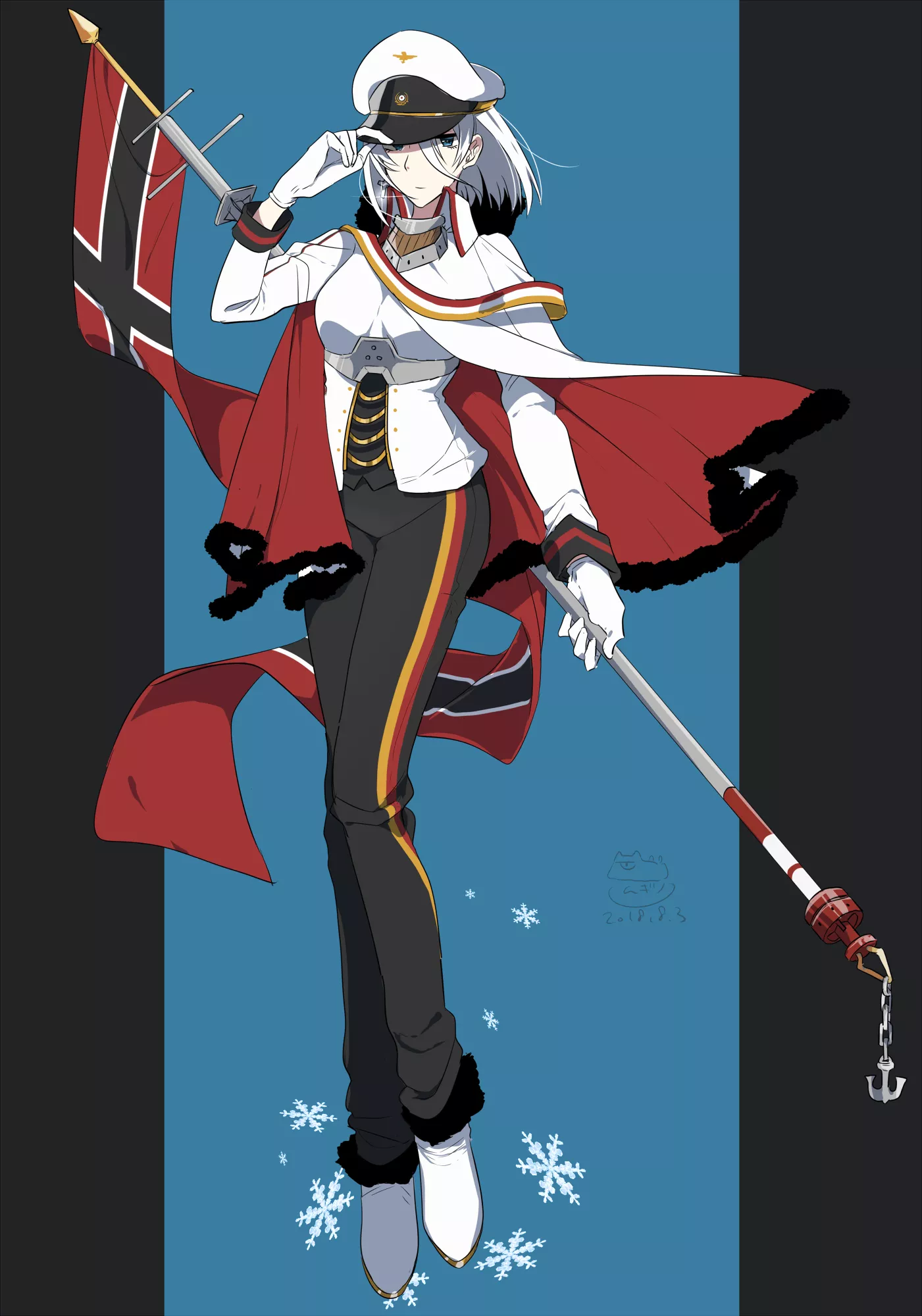 short hair, white hair, solo, anime