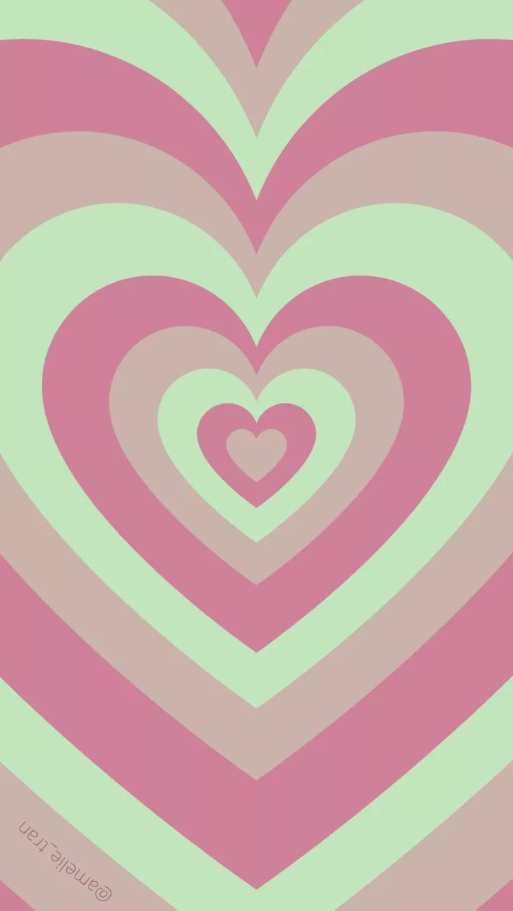 green and pink hearts