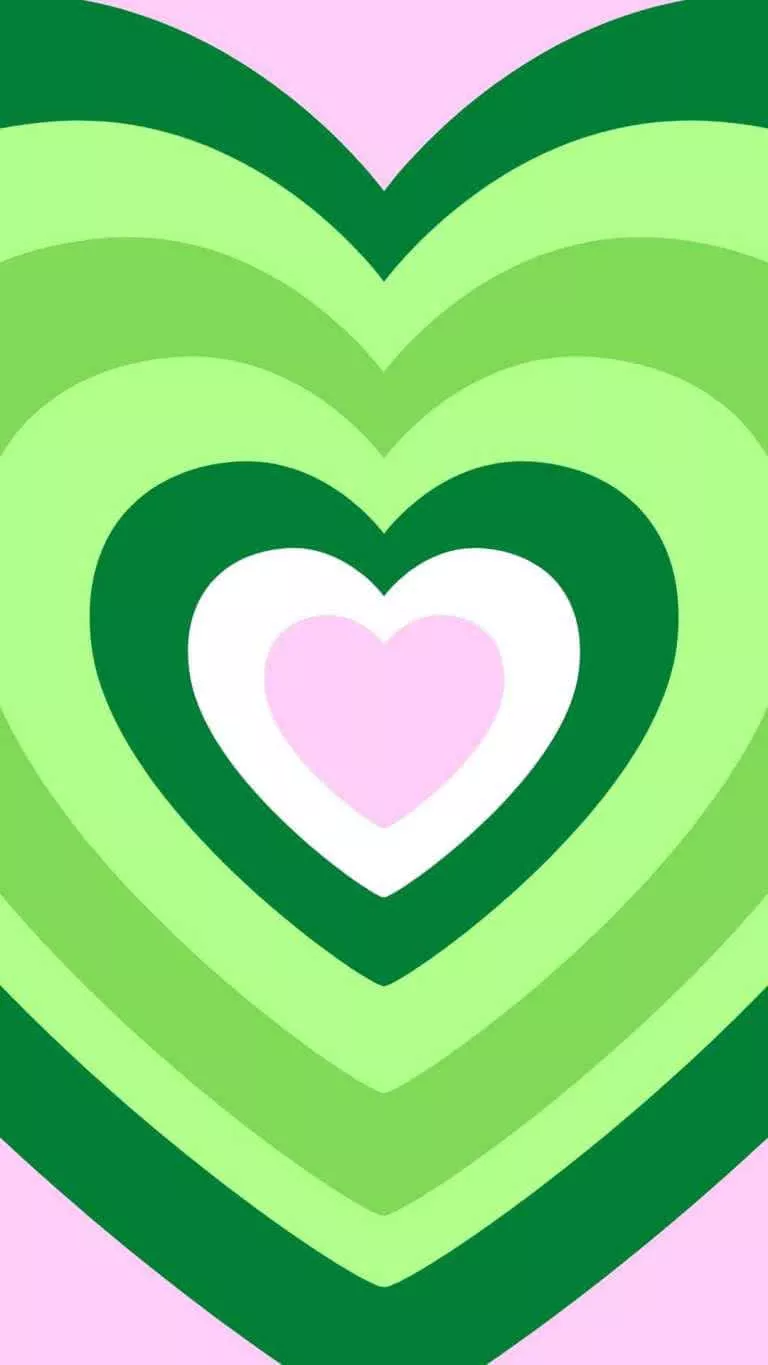 Download Green Pink Heart Layers Y2 K