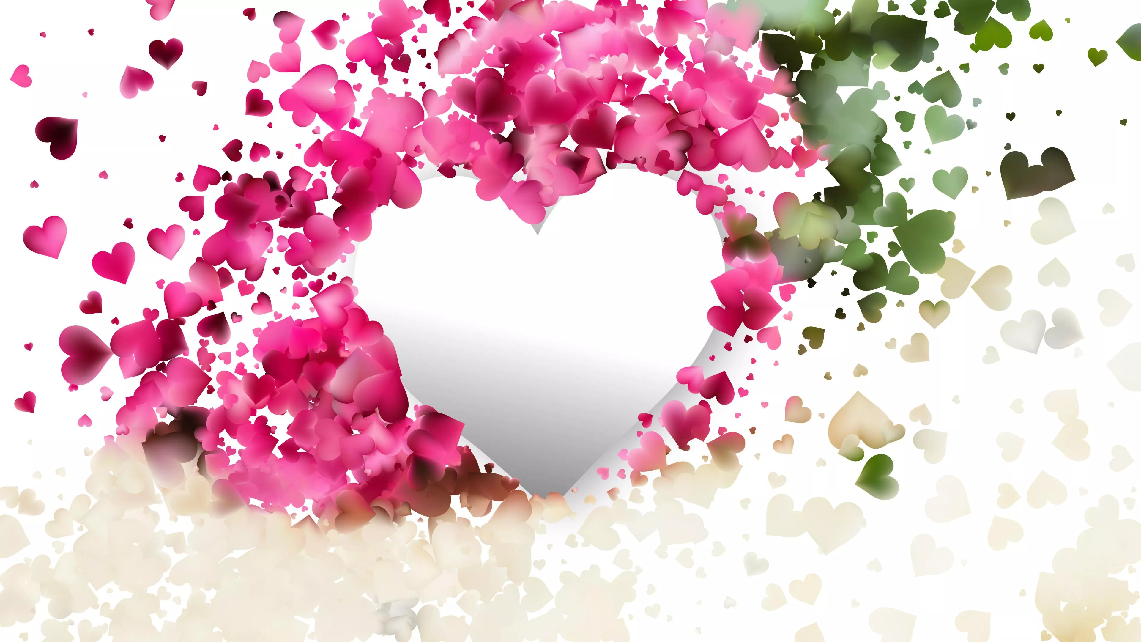 Springtime Love Pink and Green Heart
