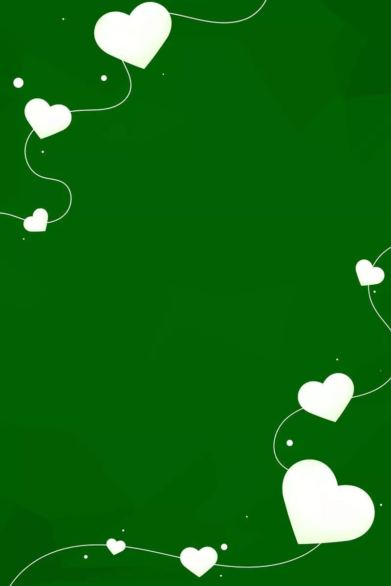 Download White Green Heart Wallpaper