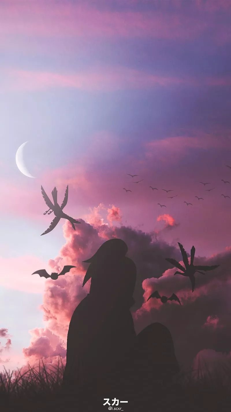 Deidara, aesthetic, anime, anime, moon