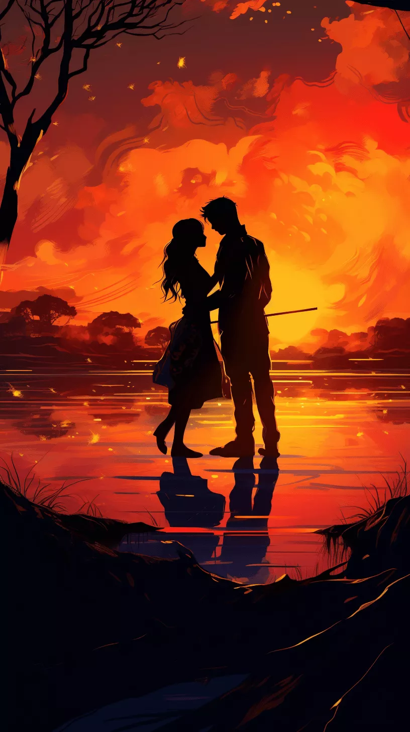 Sunset Silhouettes Manhua Wallpaper