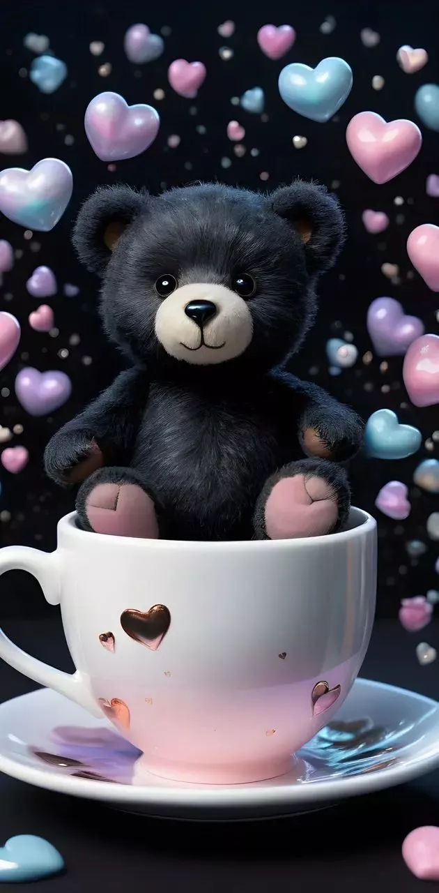 Teddy in Teacup wallpaper