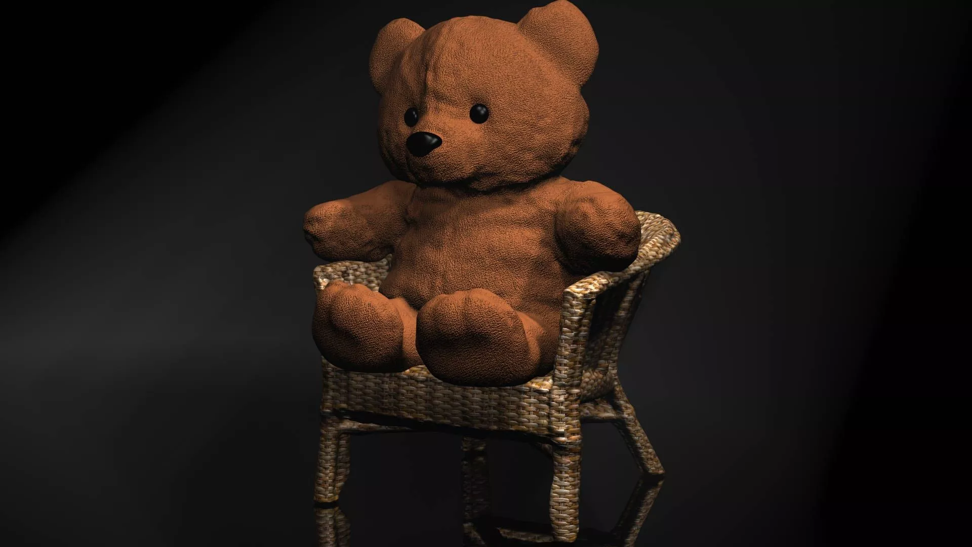 Cute Teddy Bear In 3D Cartoon Wallpaper