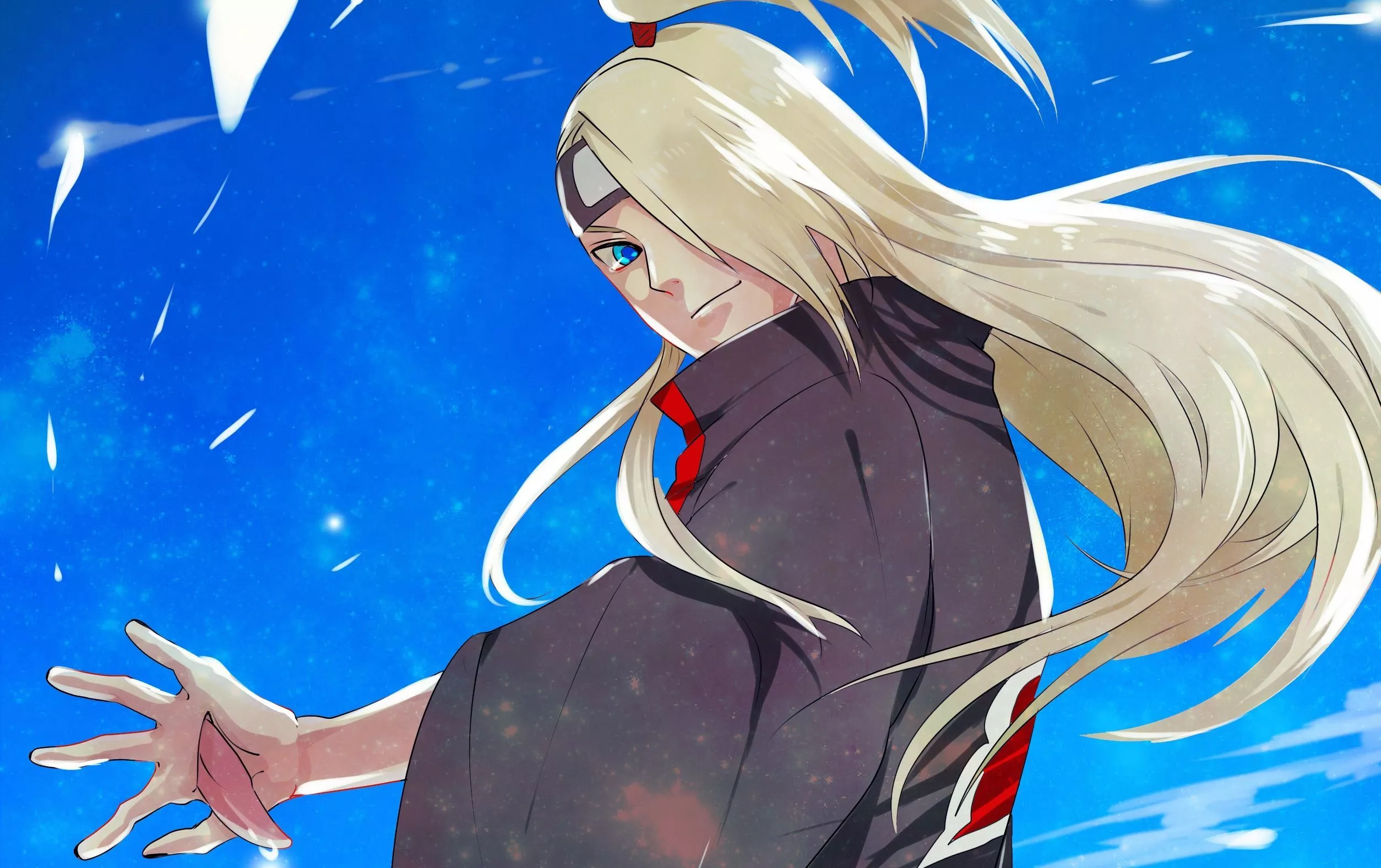 hand, guy, Naruto, long hair, Deidara