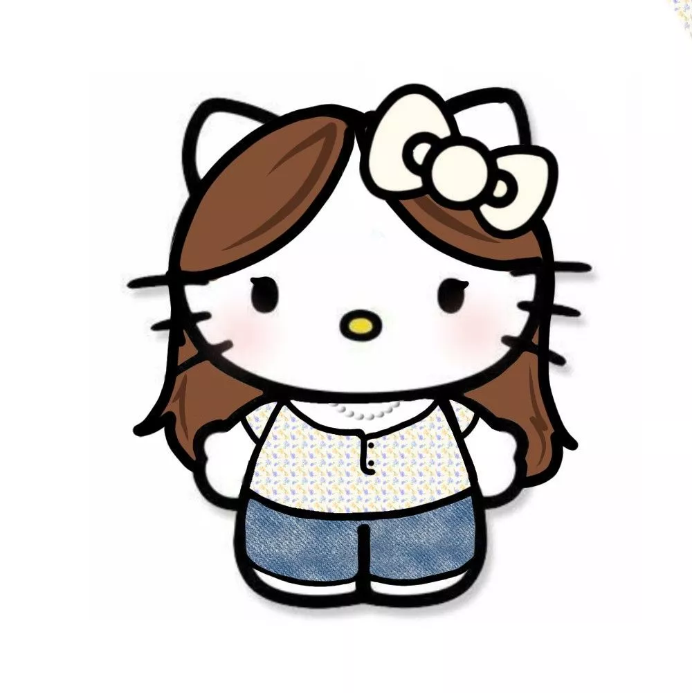 Hello Kitty as a brown hair girl