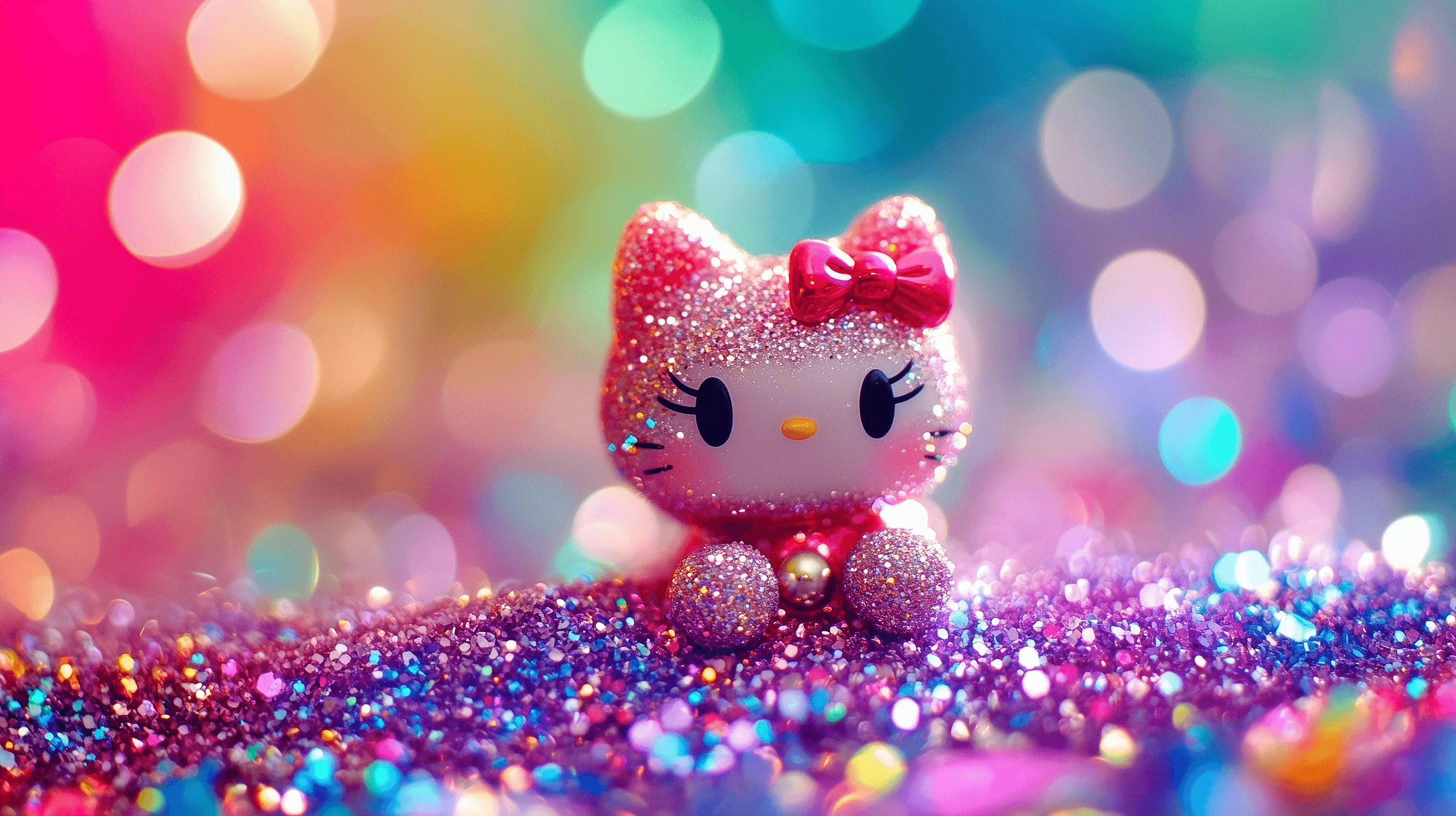 Glittery Hello Kitty HD Wallpaper