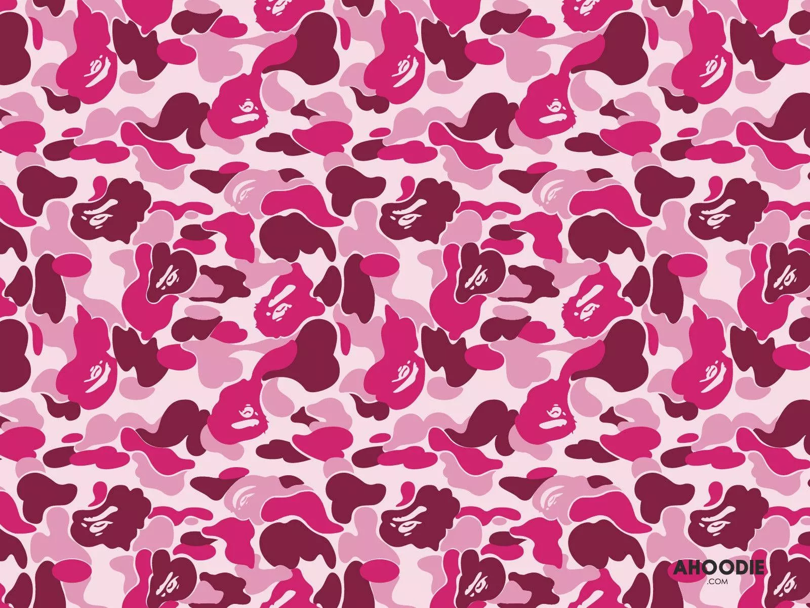 Bape Pink Camo Pattern Wallpaper