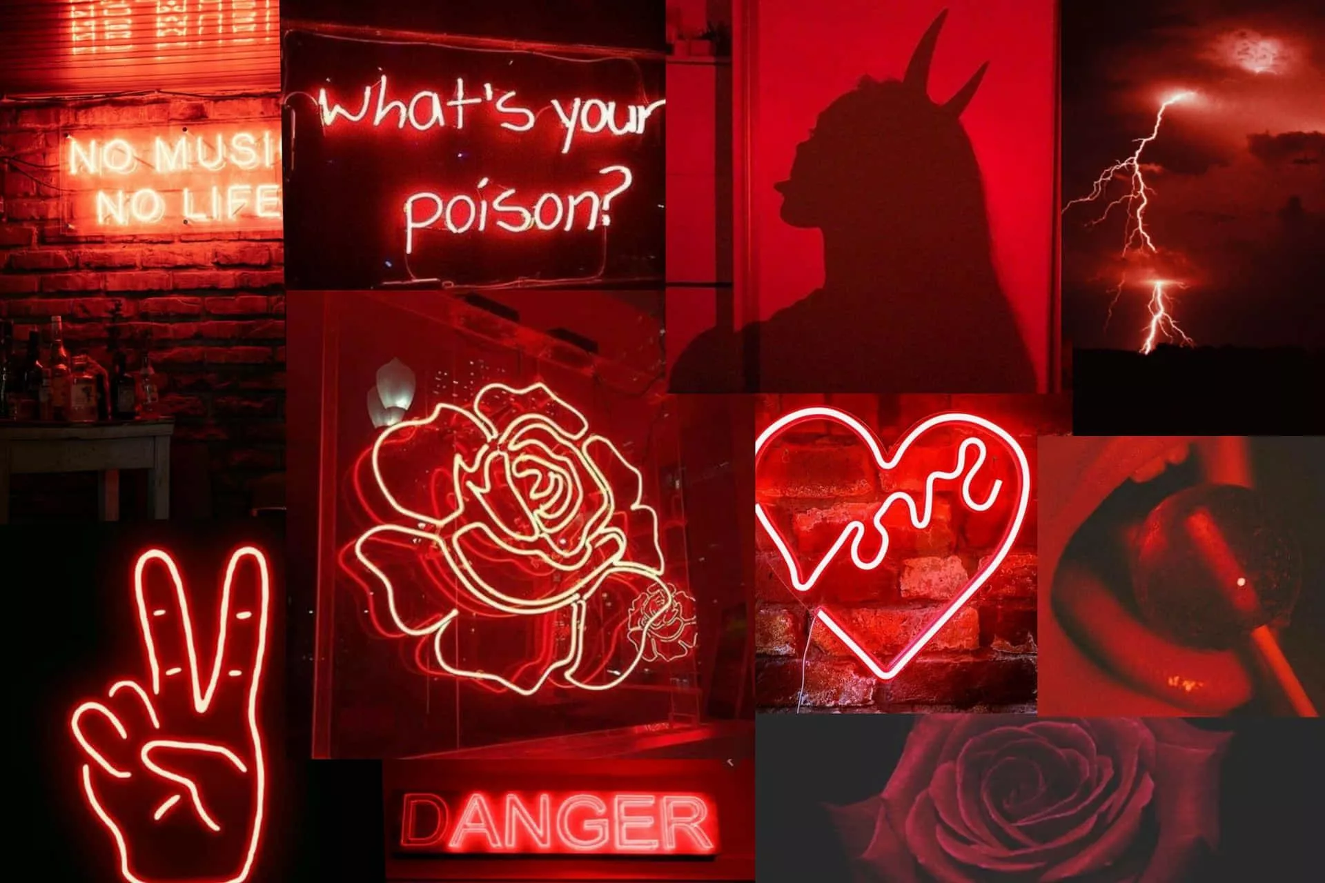 Neon Red Aesthetic Wallpaper