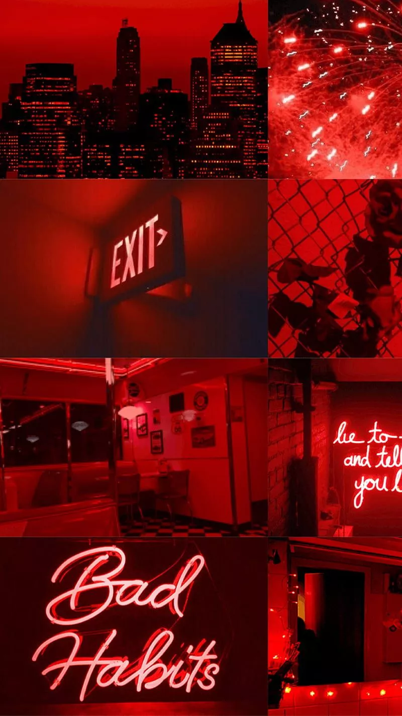 Light Red Aesthetic iPhone, Neon Baddie
