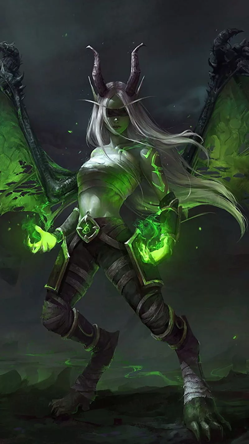 Aeladori, wow, world, warcraft, demon, hunter, HD phone wallpaper