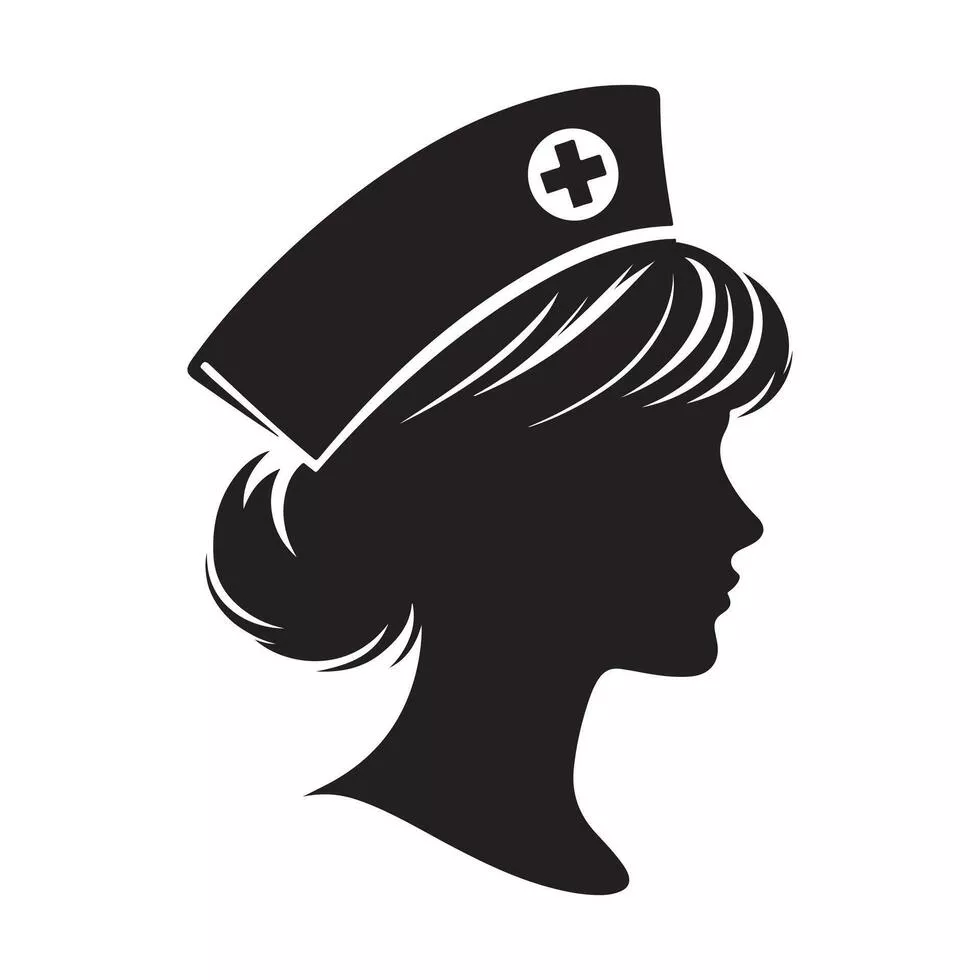 Nurse Silhouette Vector Art, Icon