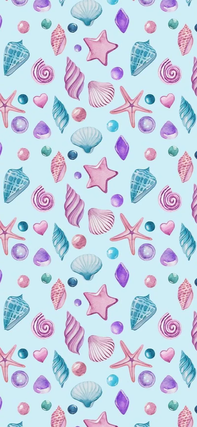 nautical, ocean, pastel, sea, shells