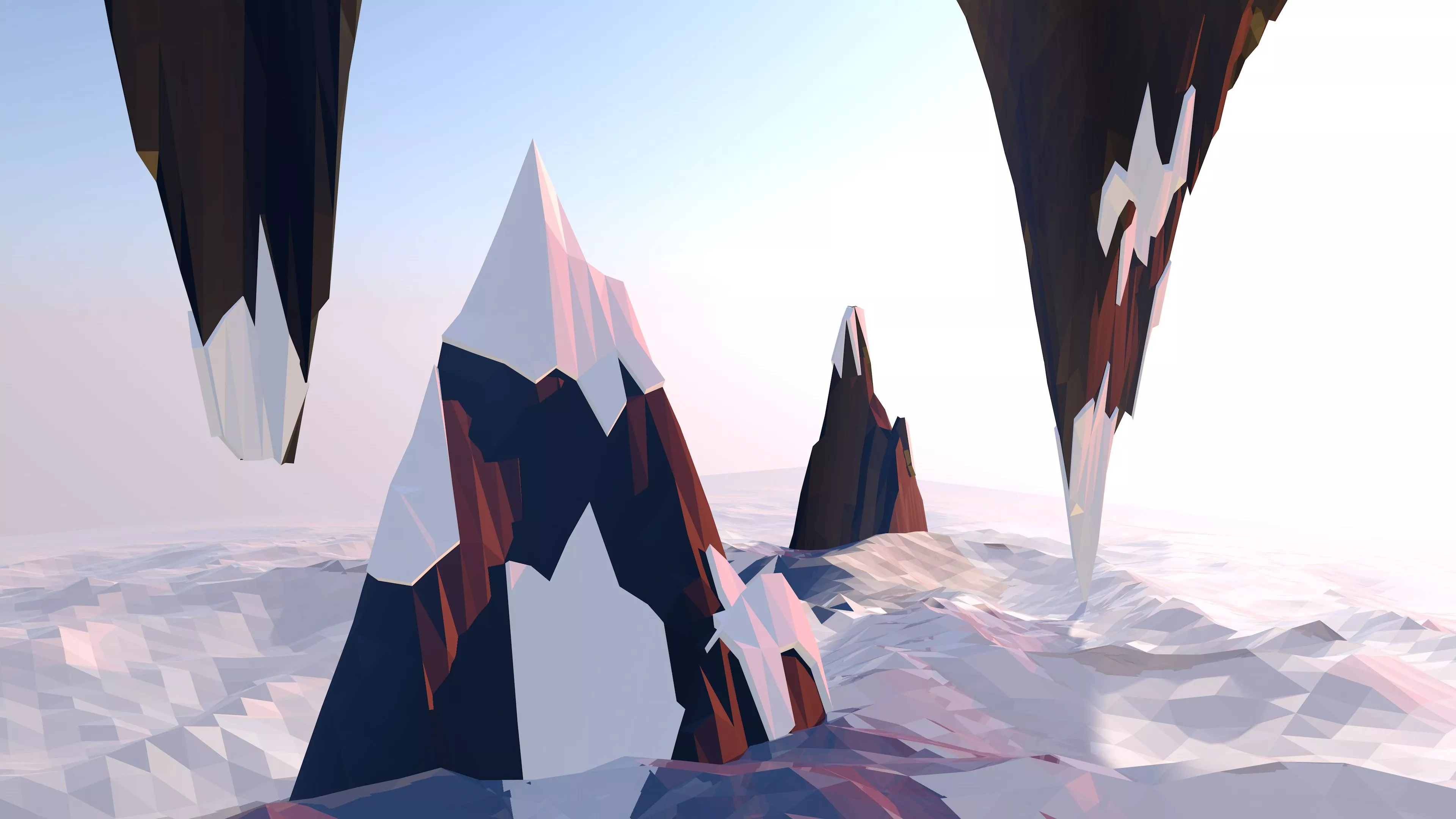 Mountains Lowpoly Wallpaper, HD Artist