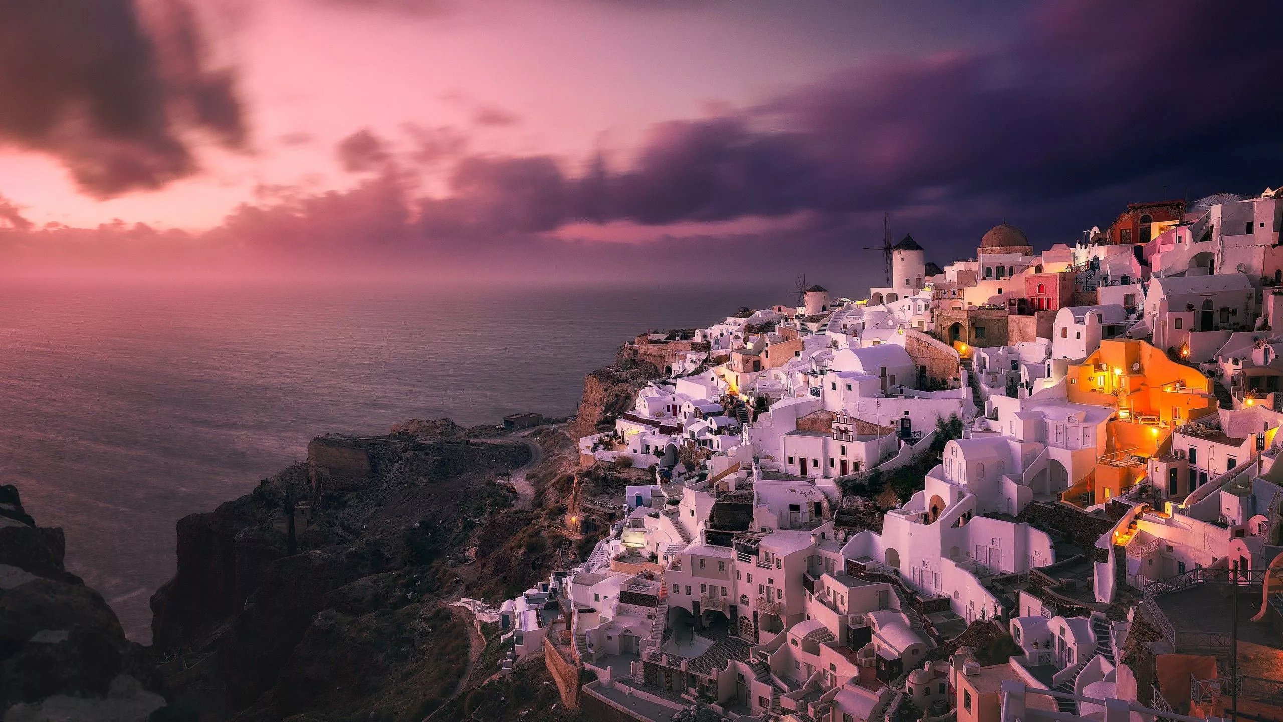 Santorini Sea Greece House Island Rock