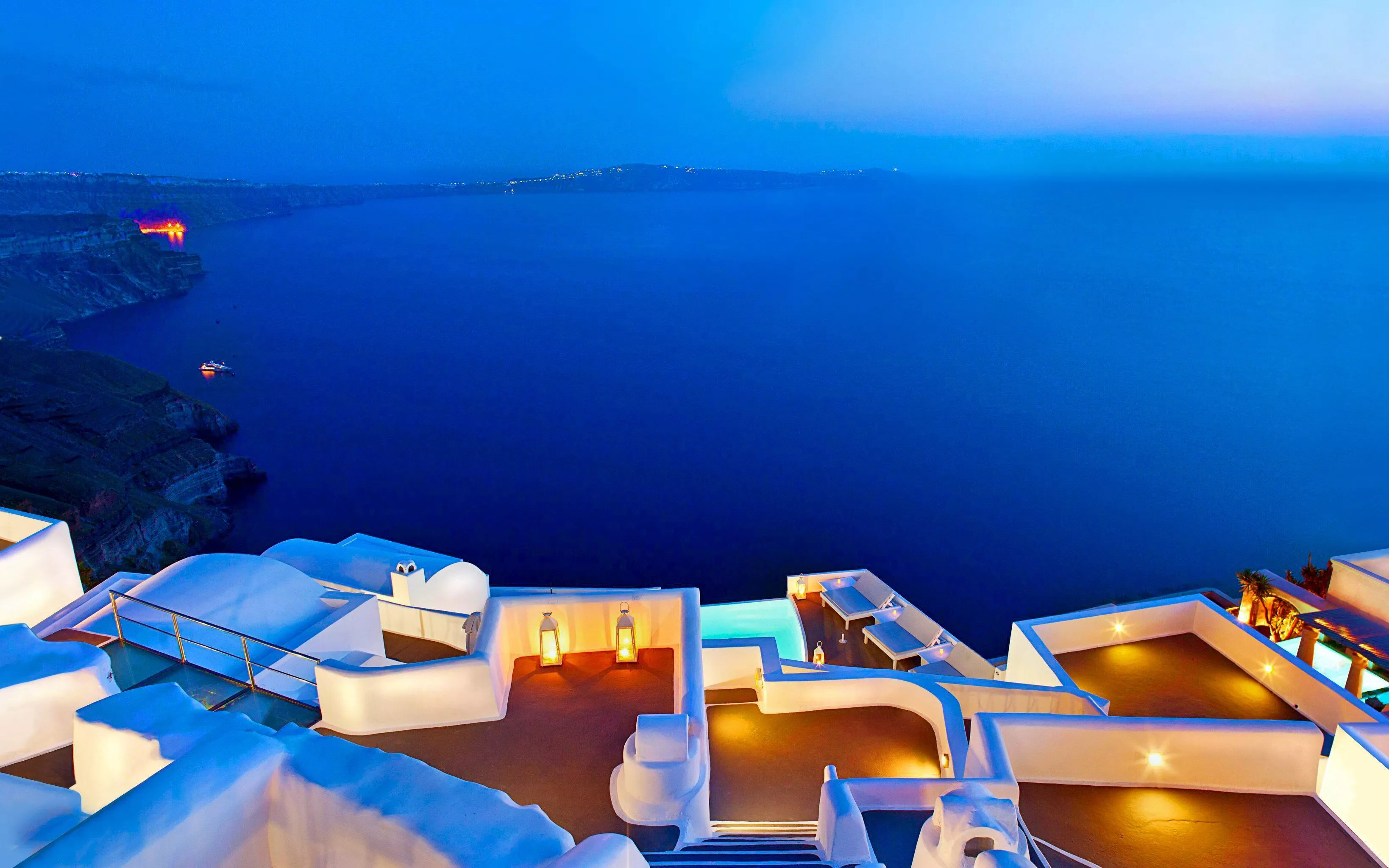 Mobile wallpaper: Santorini, Azure