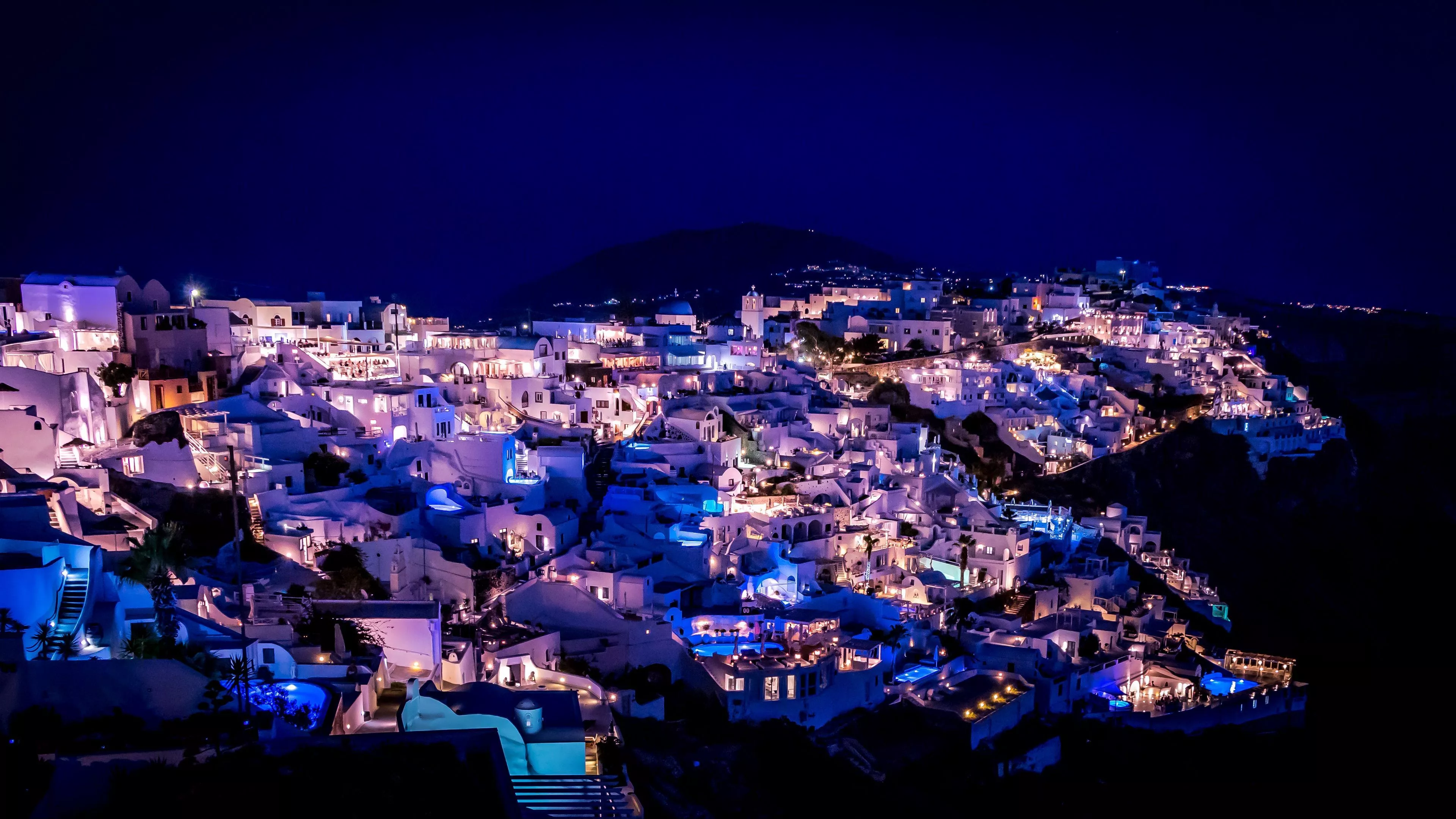 Download wallpaper 3840x2160 santorini