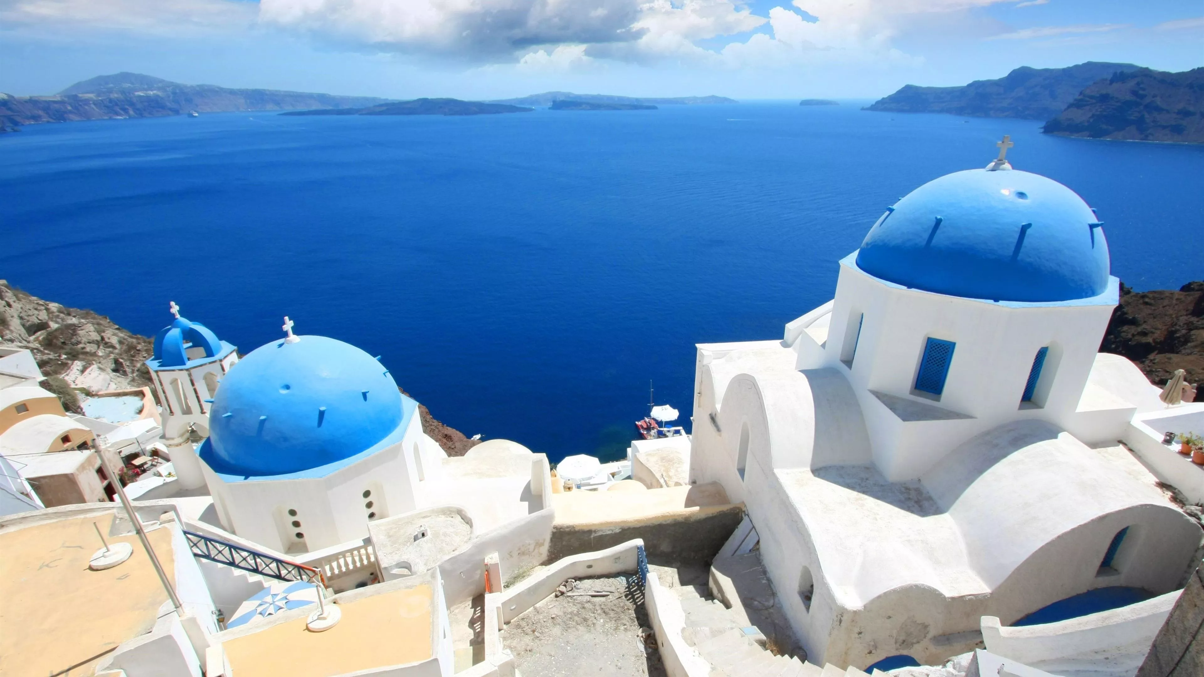 Wallpaper Greece, Santorini, houses