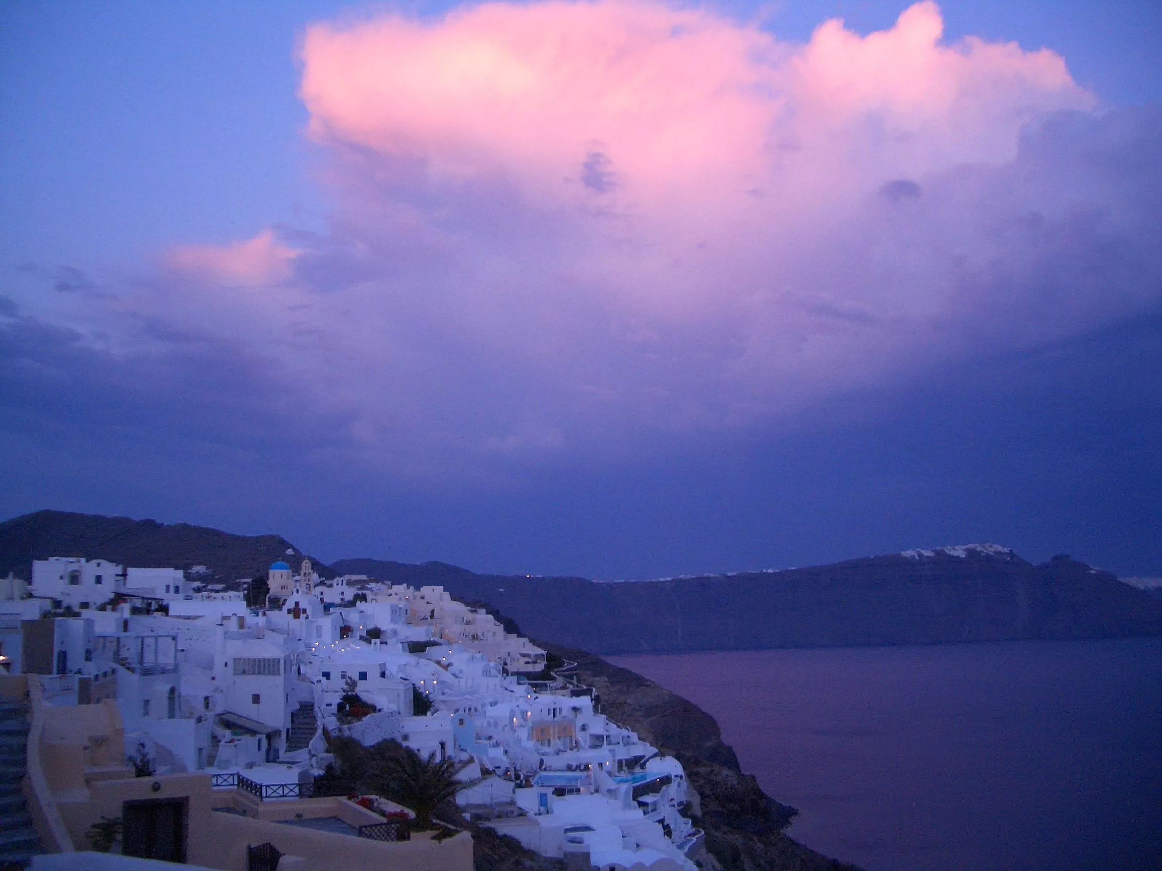 Dusk over Santorini, Greece image