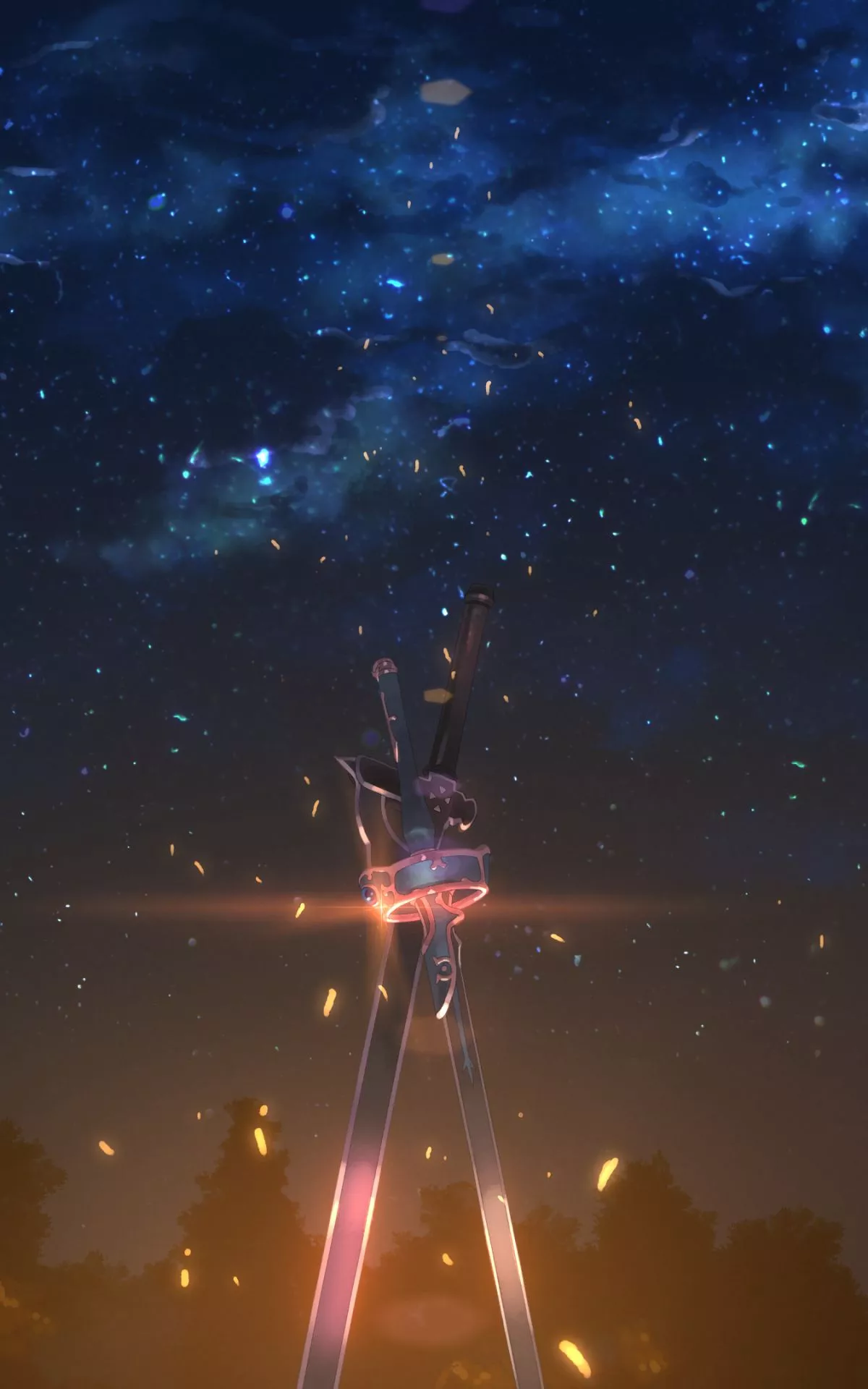 Mobile wallpaper: Anime, Sky, Stars