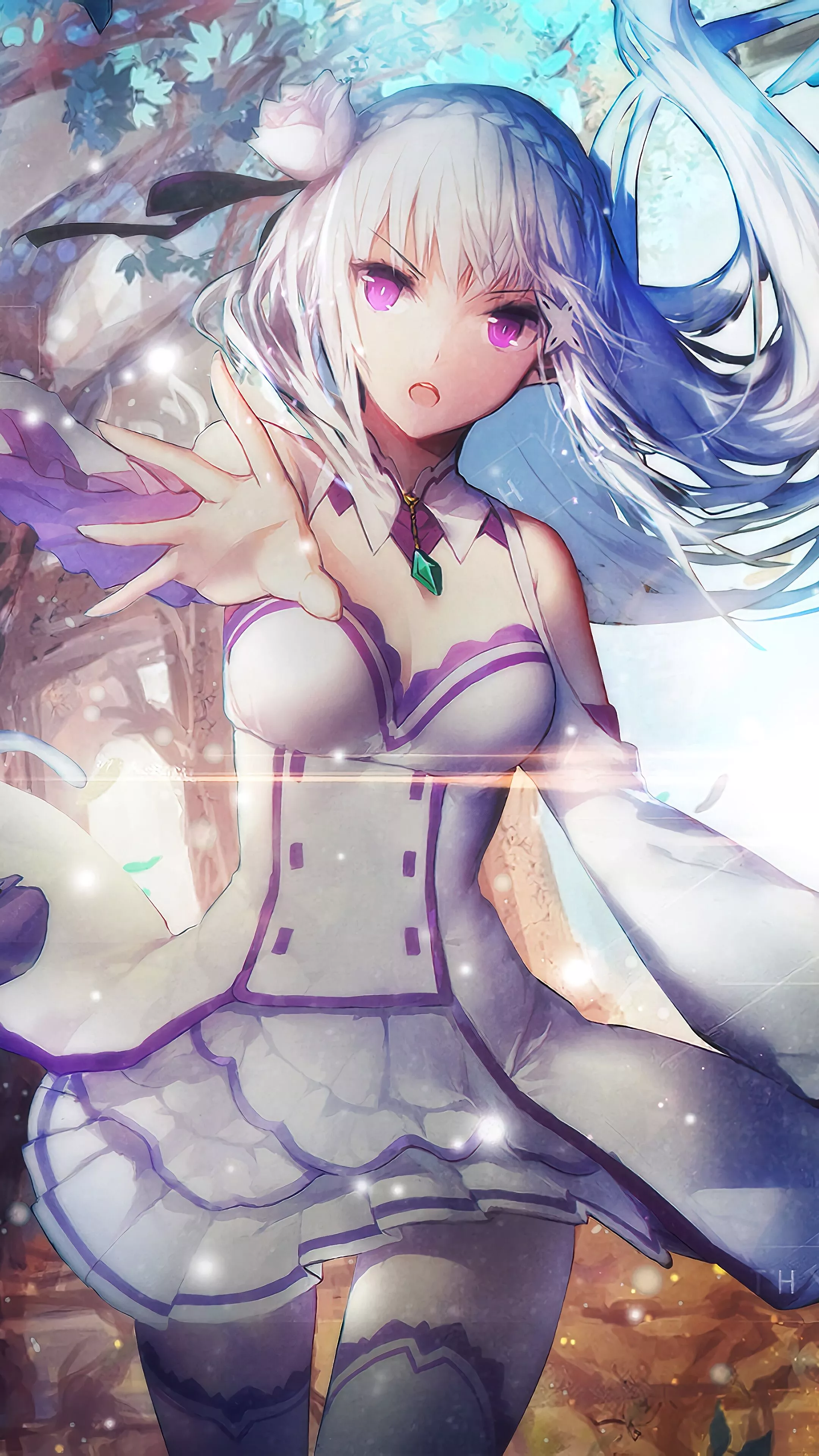 Emilia, Re:Zero, Anime, Girl, 4k HD