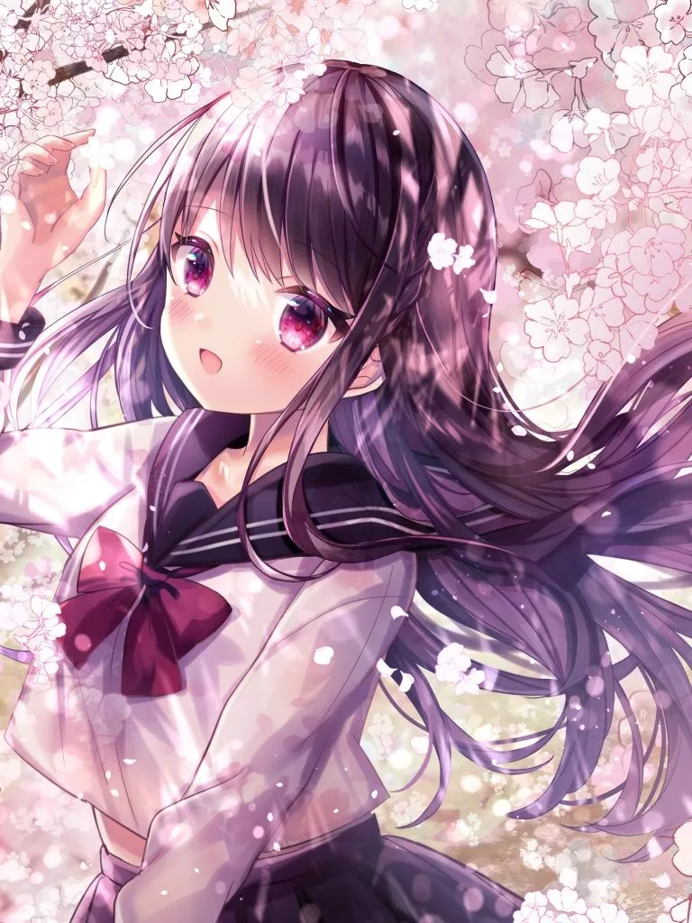 Anime girl Wallpaper 4K, Girly, Pink