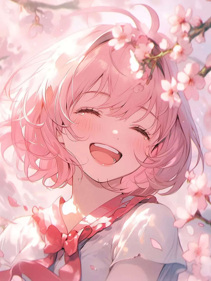 pink, anime, HD phone wallpaper