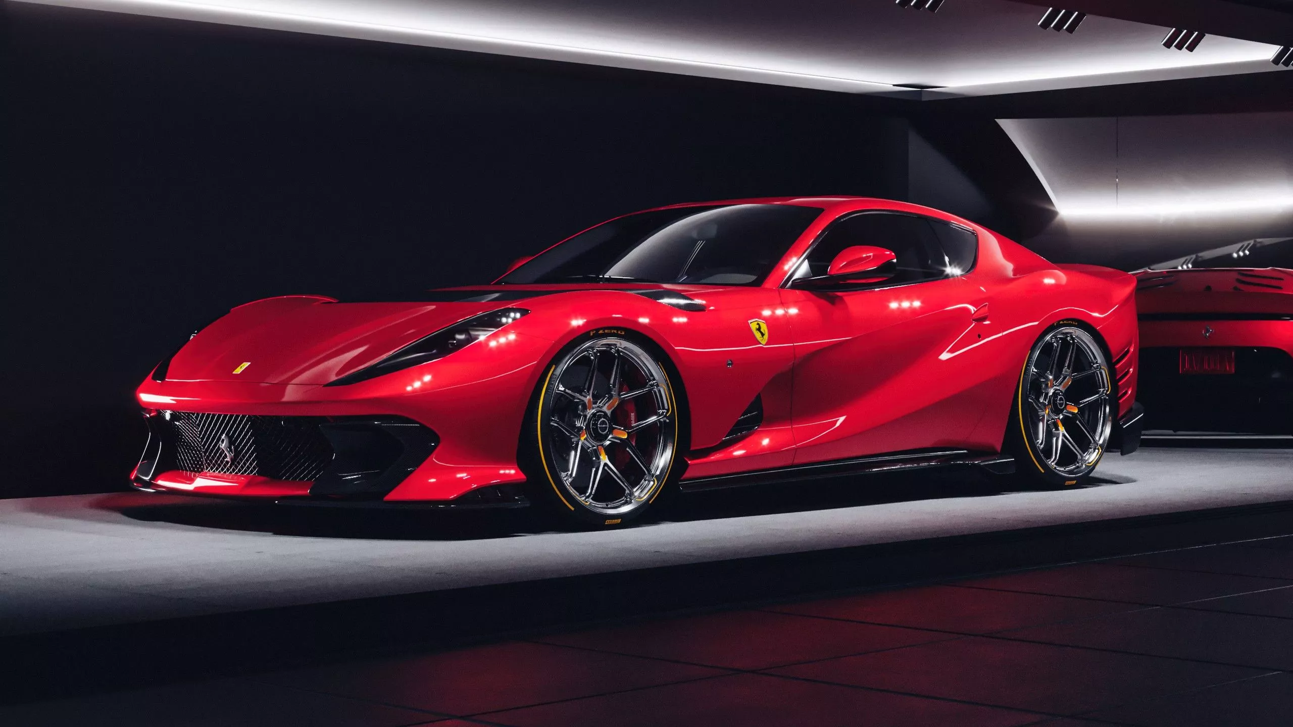 Red Ferrari 812 Competizione Car 4K 5K